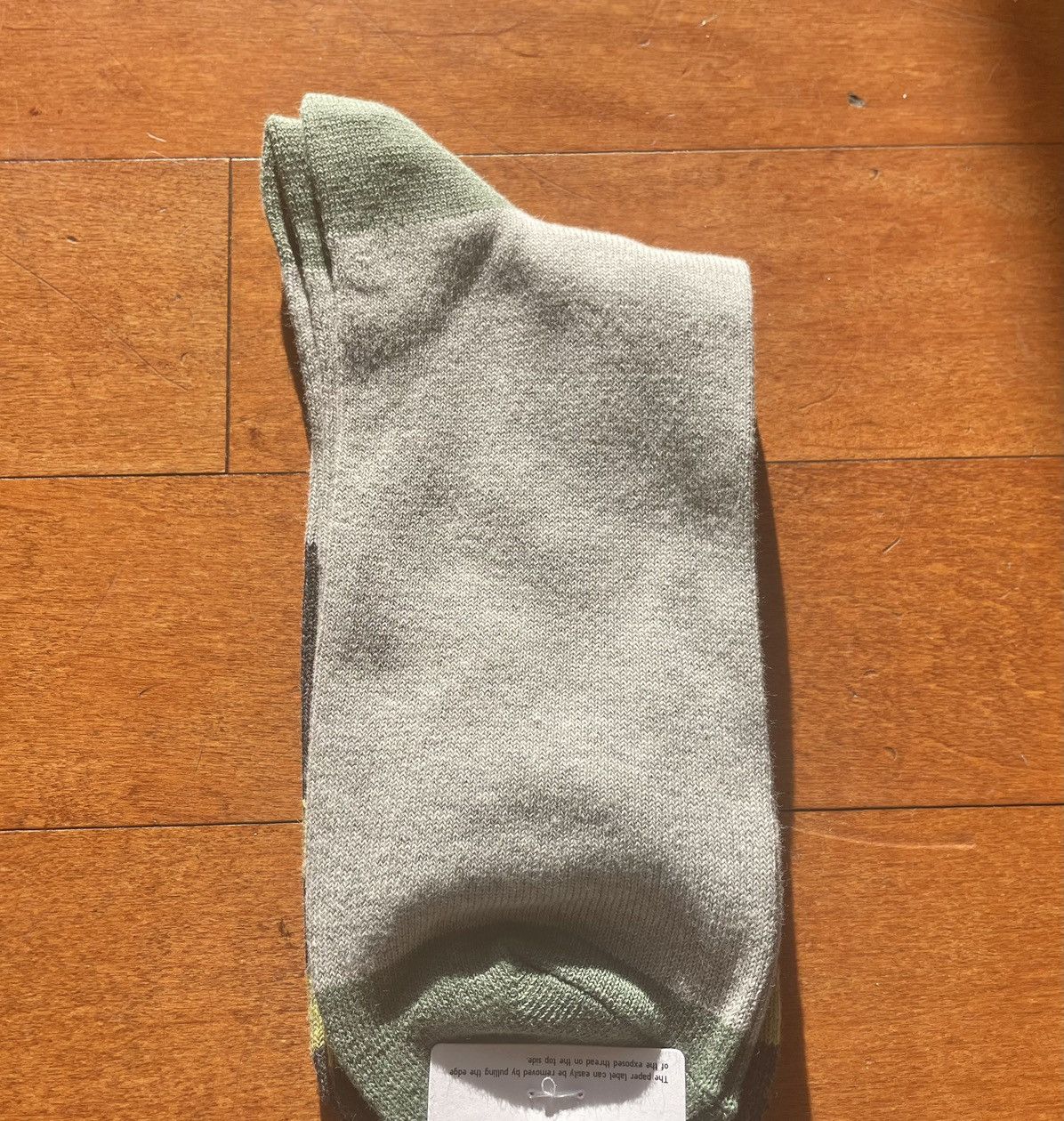 JW Anderson × Uniqlo Dark Gray Lined Color Block Socks Dress Crew Line Green Logo Size ONE SIZE - 8 Thumbnail
