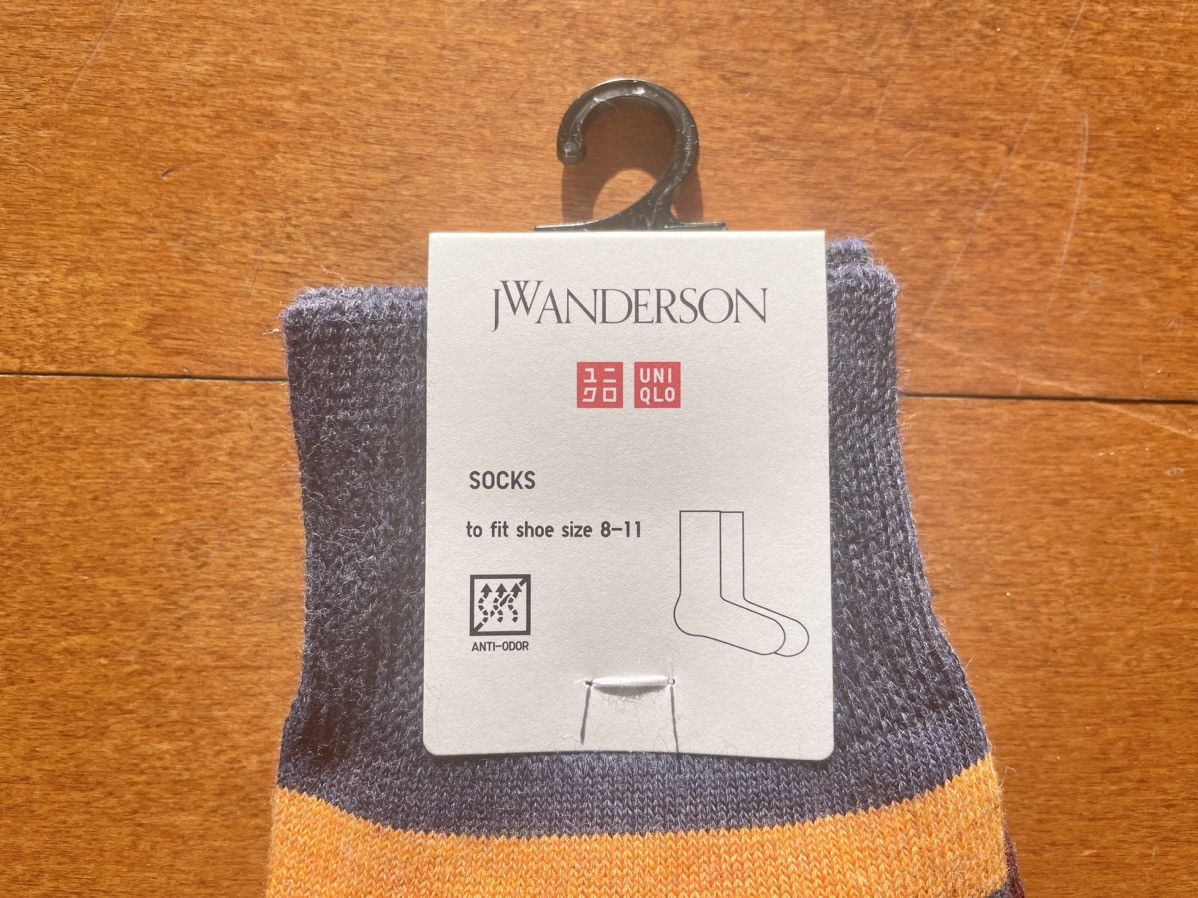 JW Anderson × Uniqlo Blue Lined Color Block Socks Dress Crew Logo Line Red Orange Size ONE SIZE - 4 Thumbnail