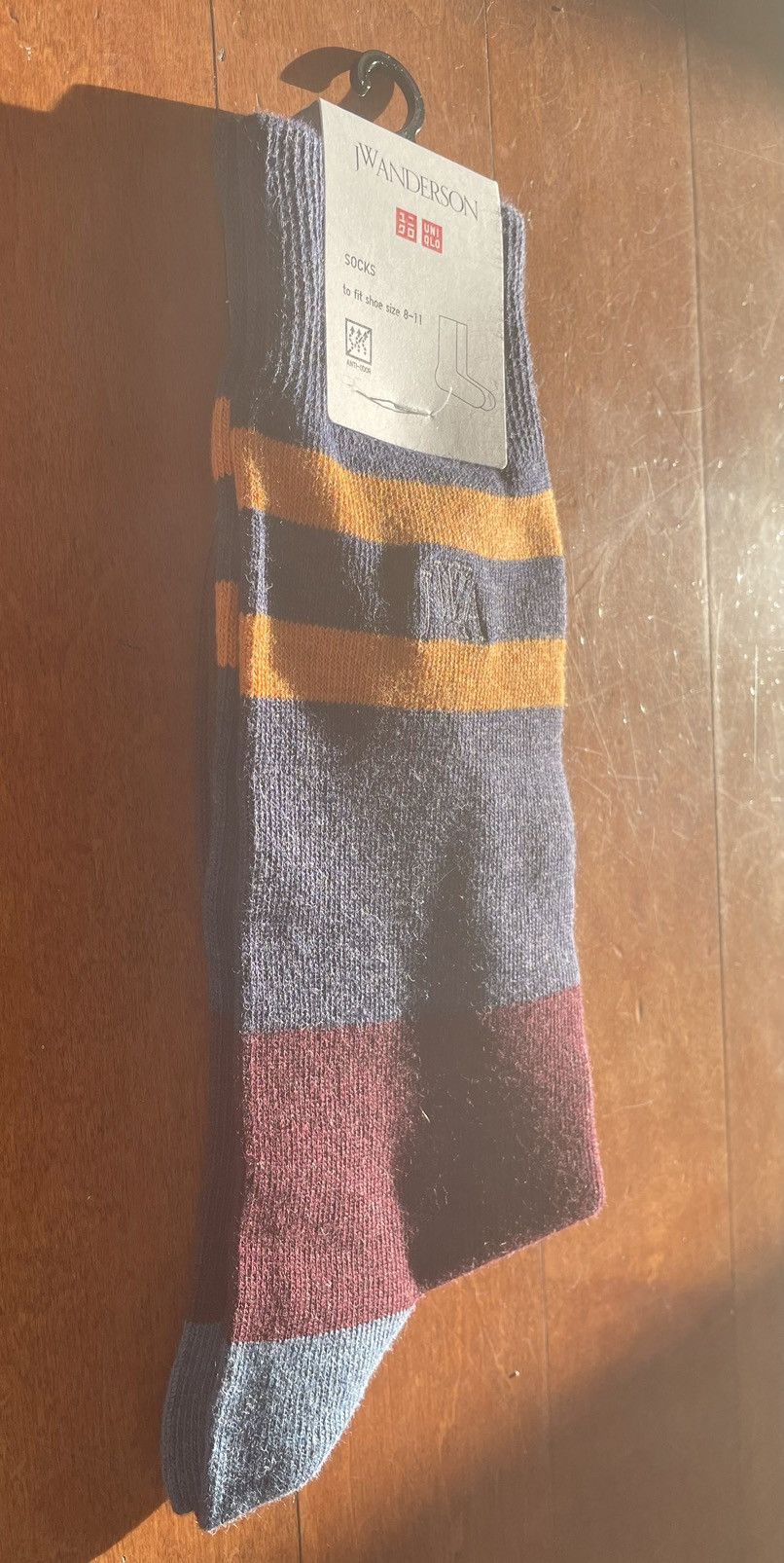 JW Anderson × Uniqlo Blue Lined Color Block Socks Dress Crew Logo Line Red Orange Size ONE SIZE - 6 Thumbnail
