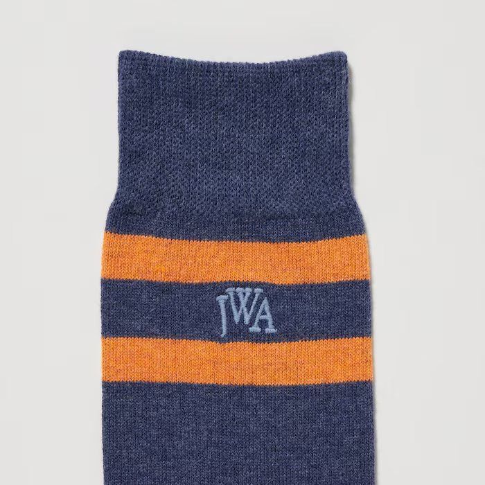 JW Anderson × Uniqlo Blue Lined Color Block Socks Dress Crew Logo Line Red Orange Size ONE SIZE - 3 Thumbnail