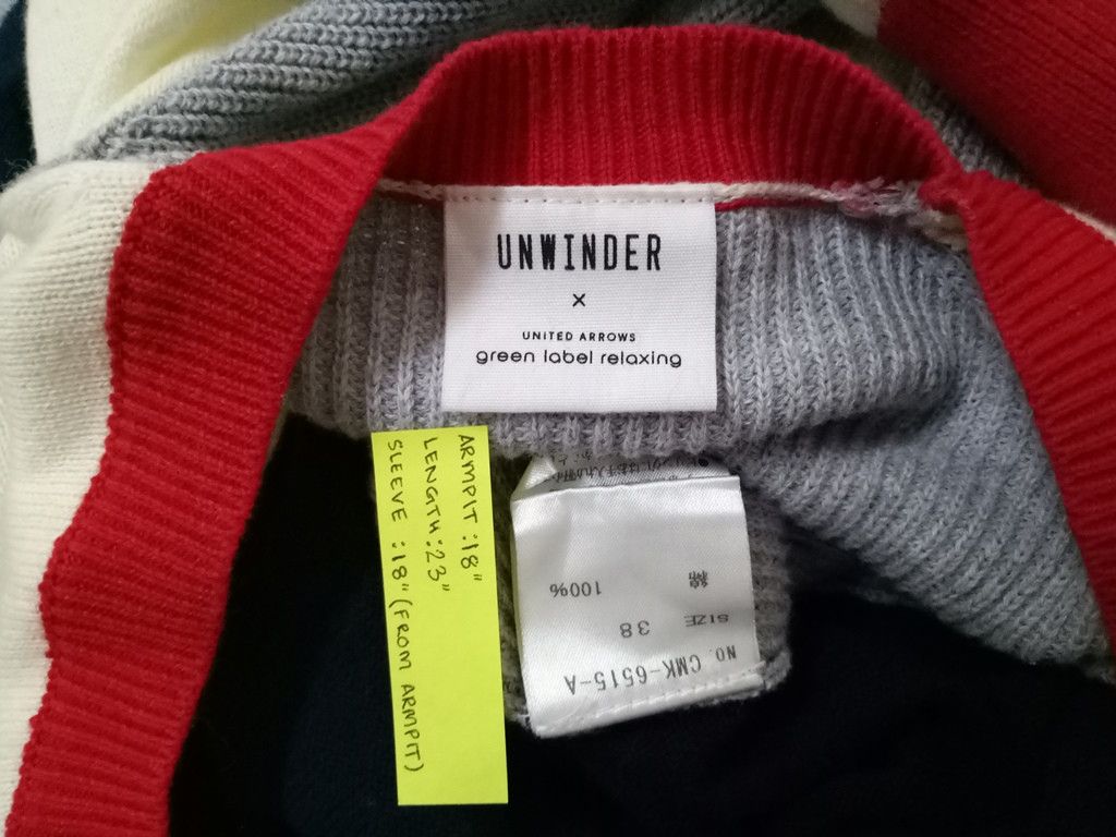 Japanese Brand 🔥UNWINDER x UNITED ARROWS Sweater Colorblock Rare Size US S / EU 44-46 / 1 - 11 Thumbnail