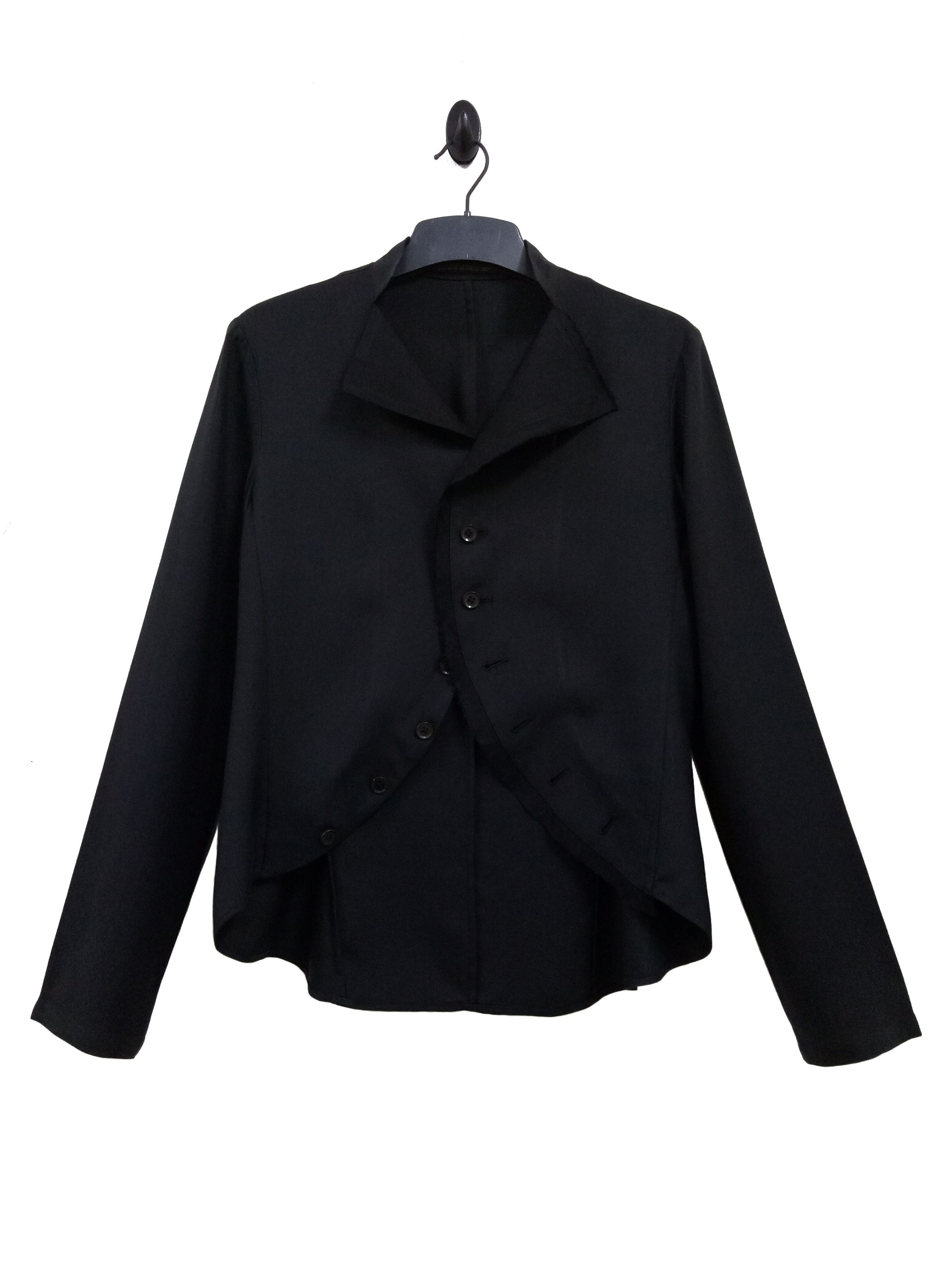 Yohji Yamamoto 🔥🔥🔥Yohji Yamamoto + Noir Silk Wool Unusual Rare Cutting Size US S / EU 44-46 / 1 - 1 Thumbnail