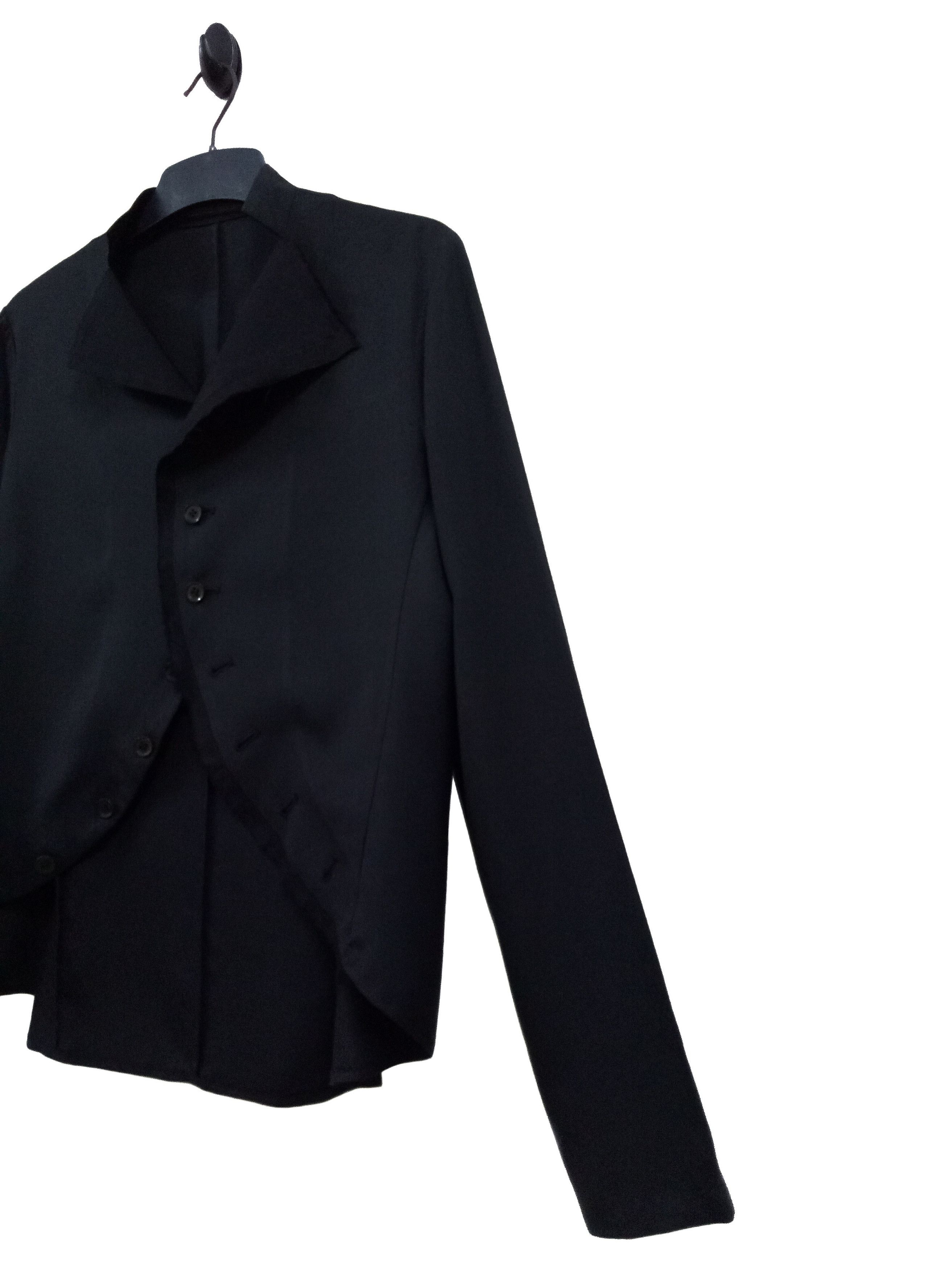 Yohji Yamamoto 🔥🔥🔥Yohji Yamamoto + Noir Silk Wool Unusual Rare Cutting Size US S / EU 44-46 / 1 - 4 Thumbnail