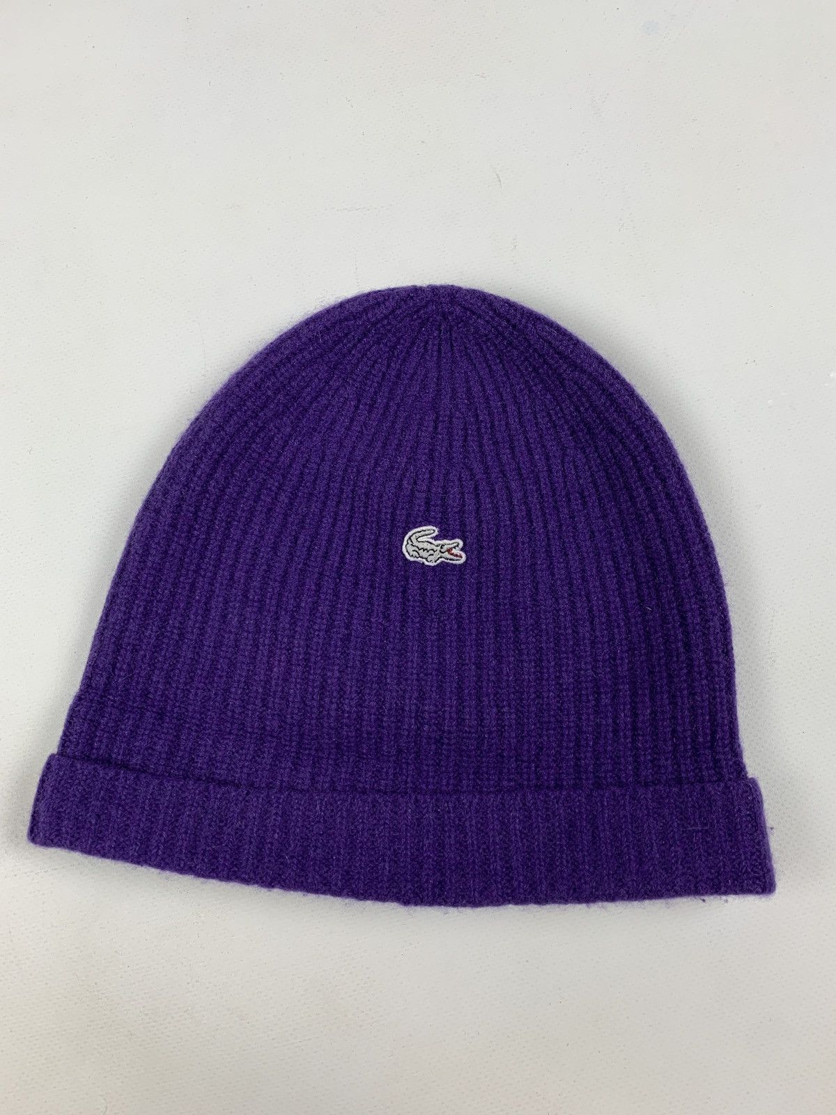 Lacoste Vintage Lacoste Black Label Purple Cashemere Beanie Hat Size ONE SIZE - 2 Thumbnail