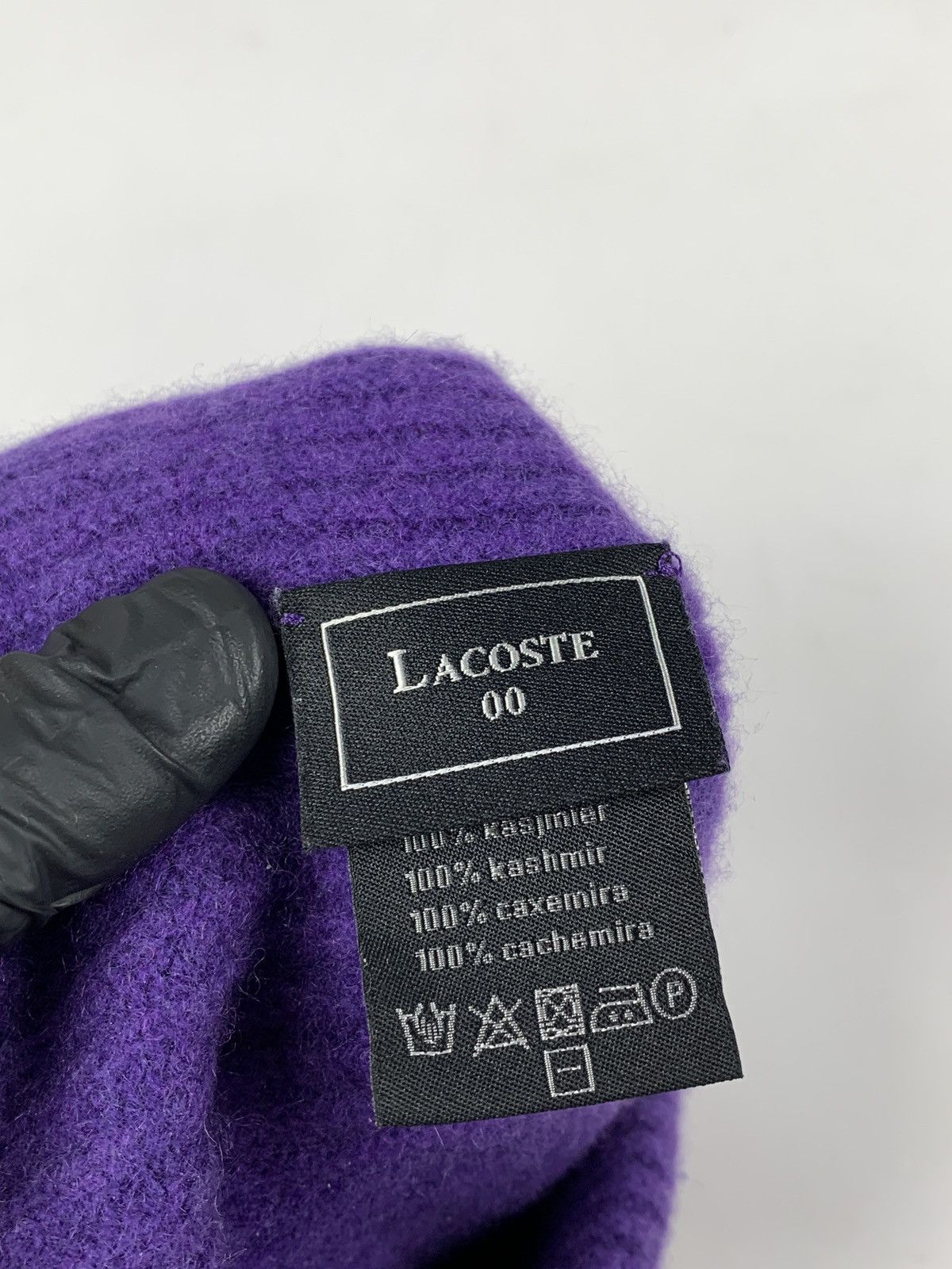 Lacoste Vintage Lacoste Black Label Purple Cashemere Beanie Hat Size ONE SIZE - 8 Thumbnail