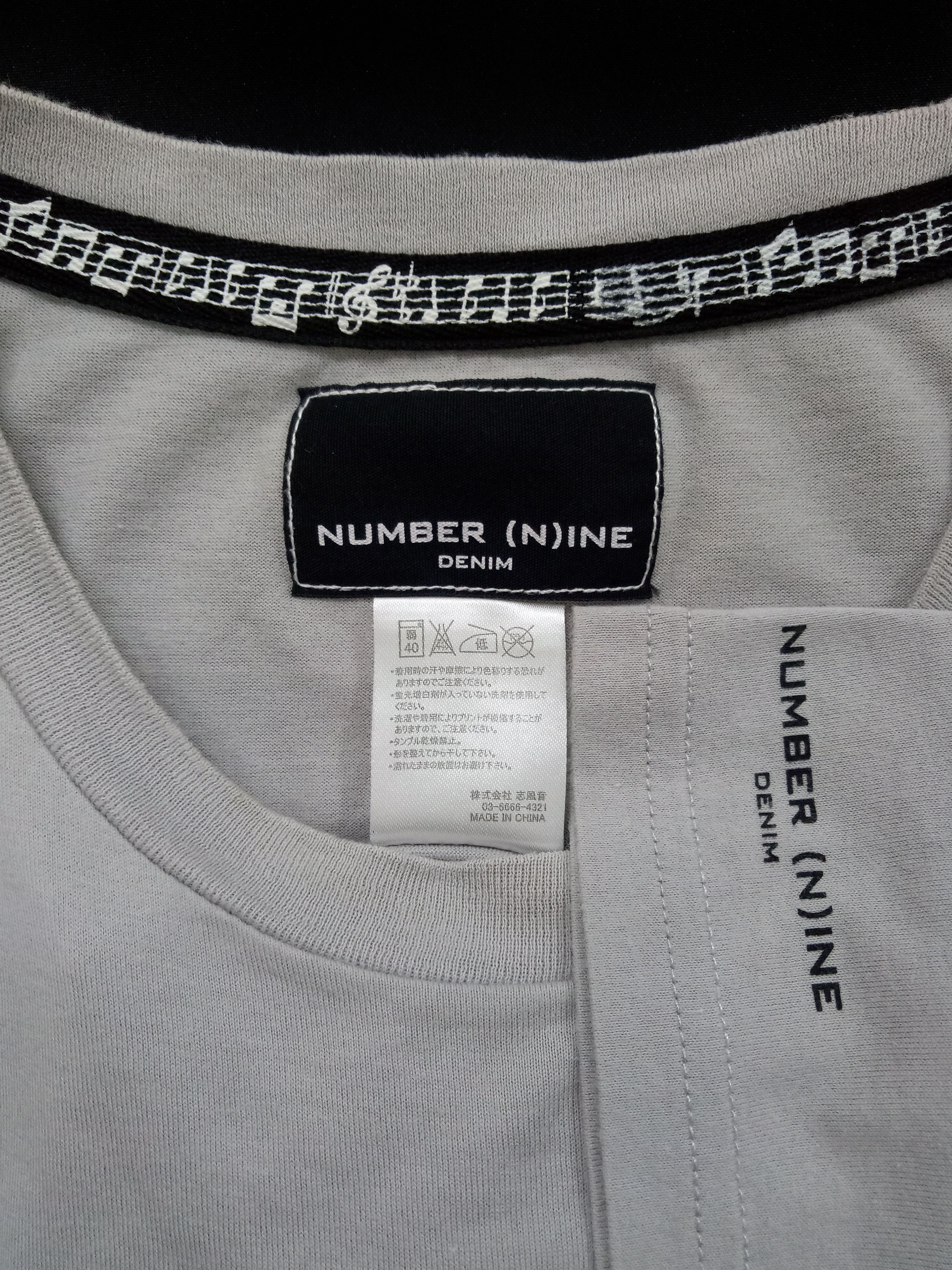 Number (N)ine 🔥🔥🔥Number Nine Music Note Rare Cutting Design T-Shirt Size US L / EU 52-54 / 3 - 9 Thumbnail