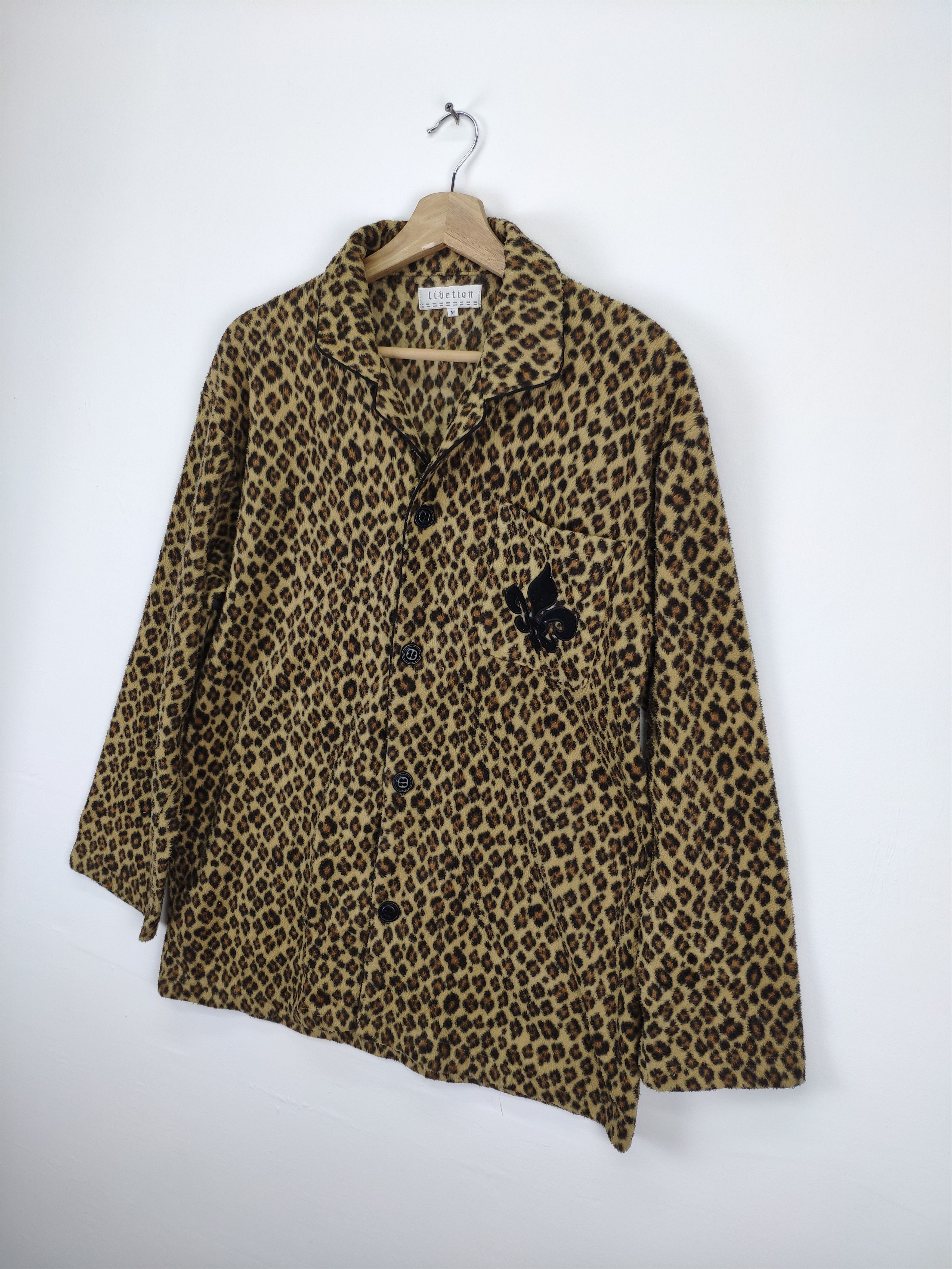 Japanese Brand × Vintage Vintage 90s Leopard Cardigan Fleece Printed Size US M / EU 48-50 / 2 - 2 Thumbnail