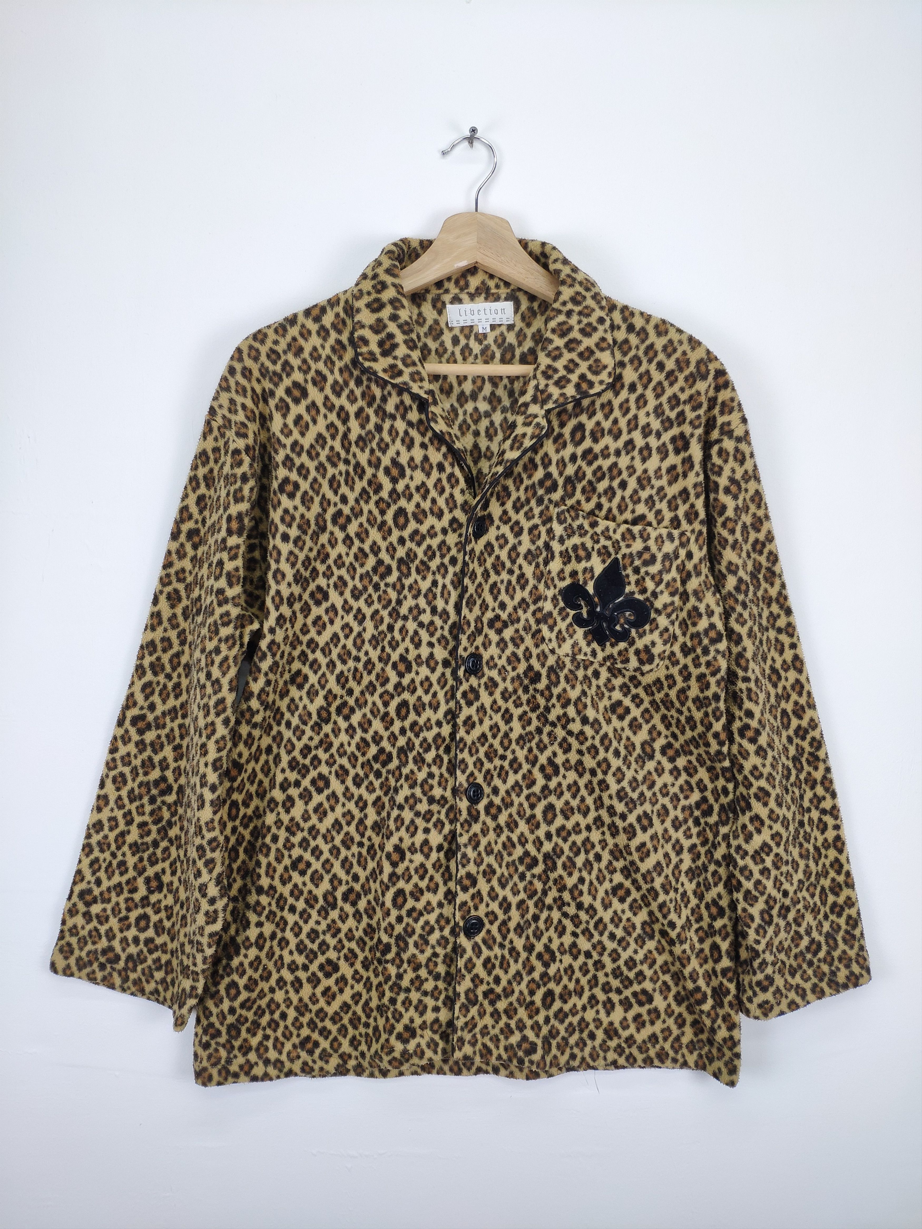 Japanese Brand × Vintage Vintage 90s Leopard Cardigan Fleece Printed Size US M / EU 48-50 / 2 - 1 Thumbnail