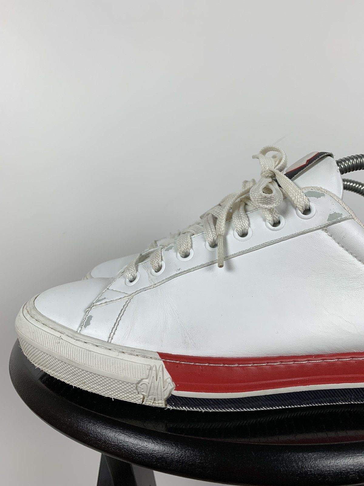 Moncler Moncler White Leather Sneakers Size US 8 / EU 41 - 12 Thumbnail