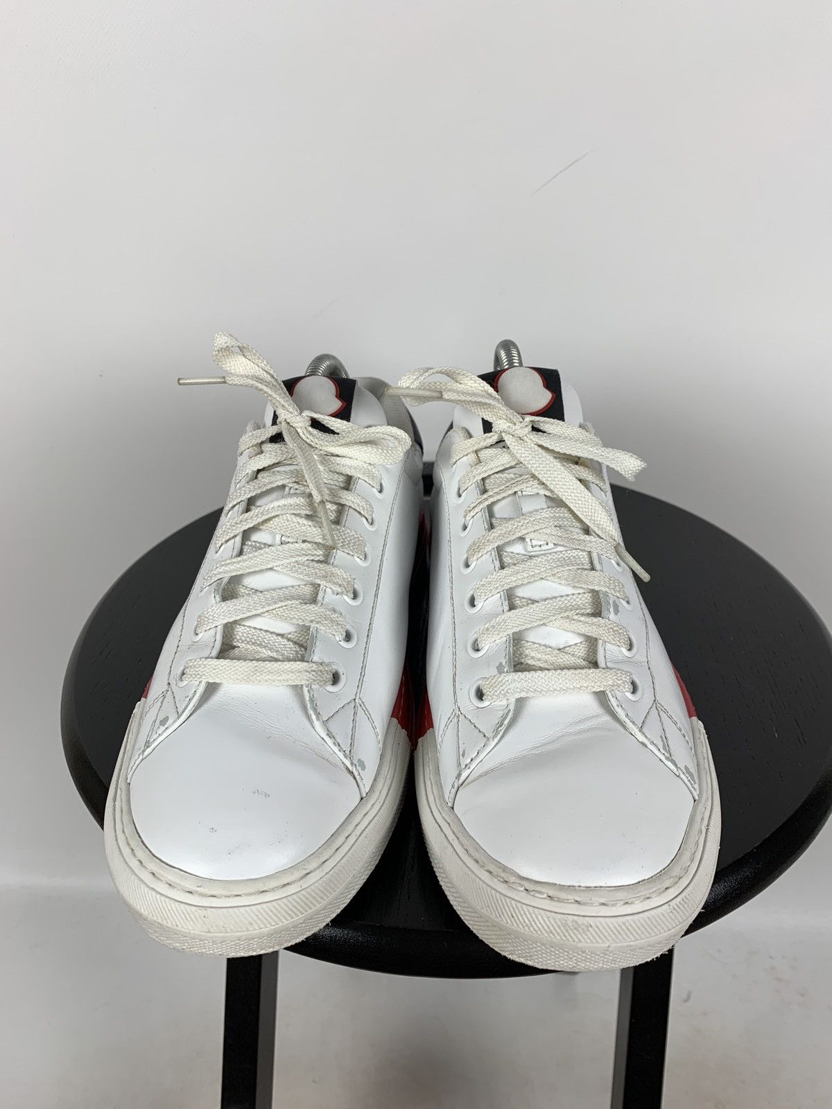 Moncler Moncler White Leather Sneakers Size US 8 / EU 41 - 7 Thumbnail