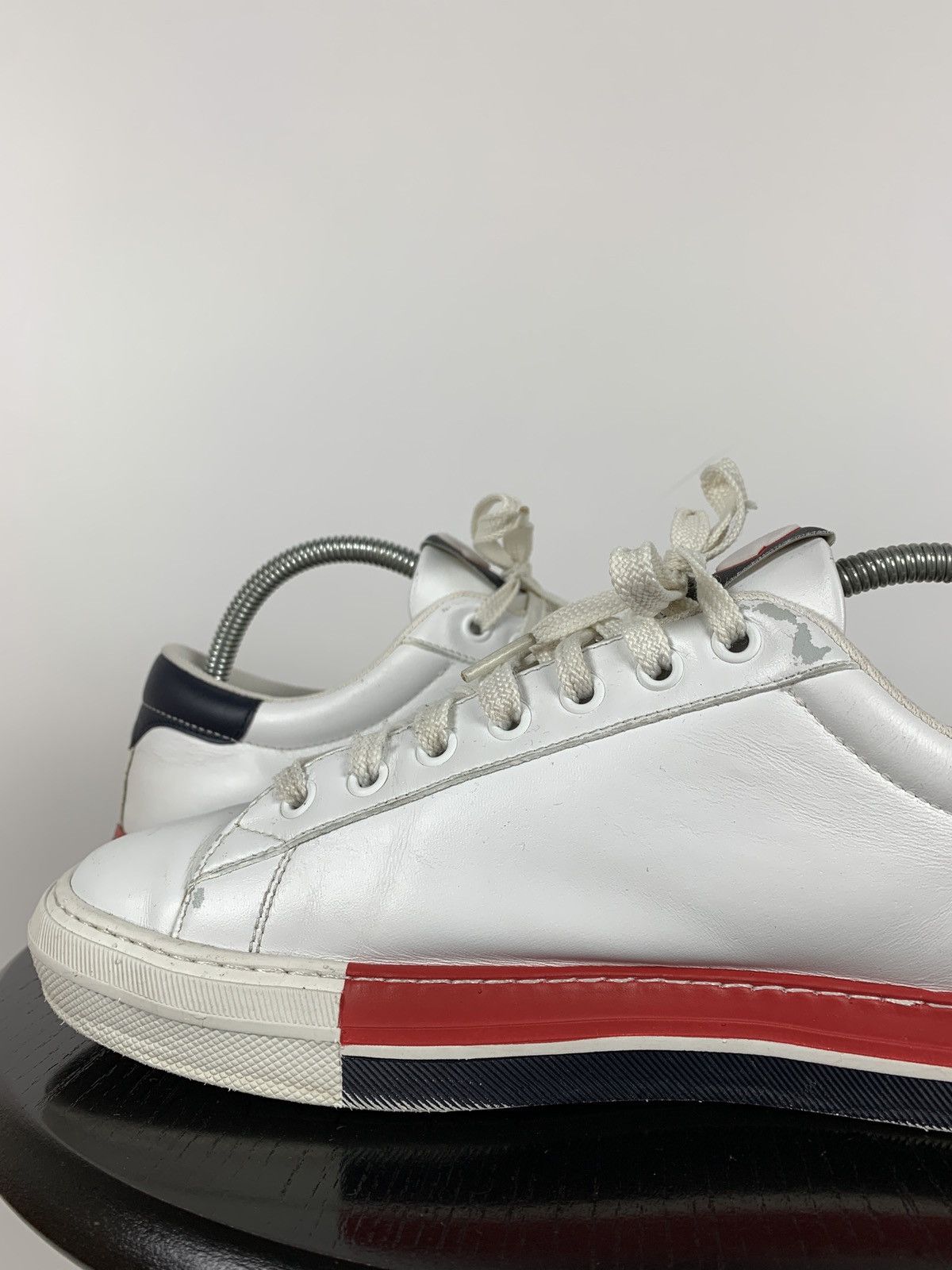 Moncler Moncler White Leather Sneakers Size US 8 / EU 41 - 18 Thumbnail