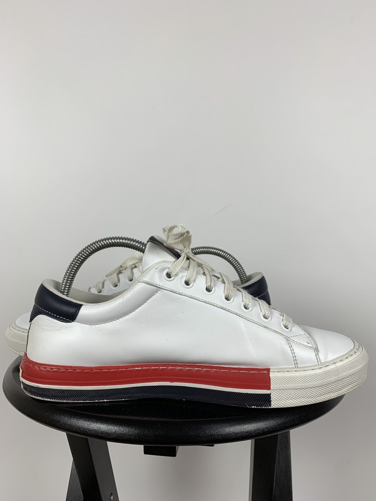 Moncler Moncler White Leather Sneakers Size US 8 / EU 41 - 8 Thumbnail
