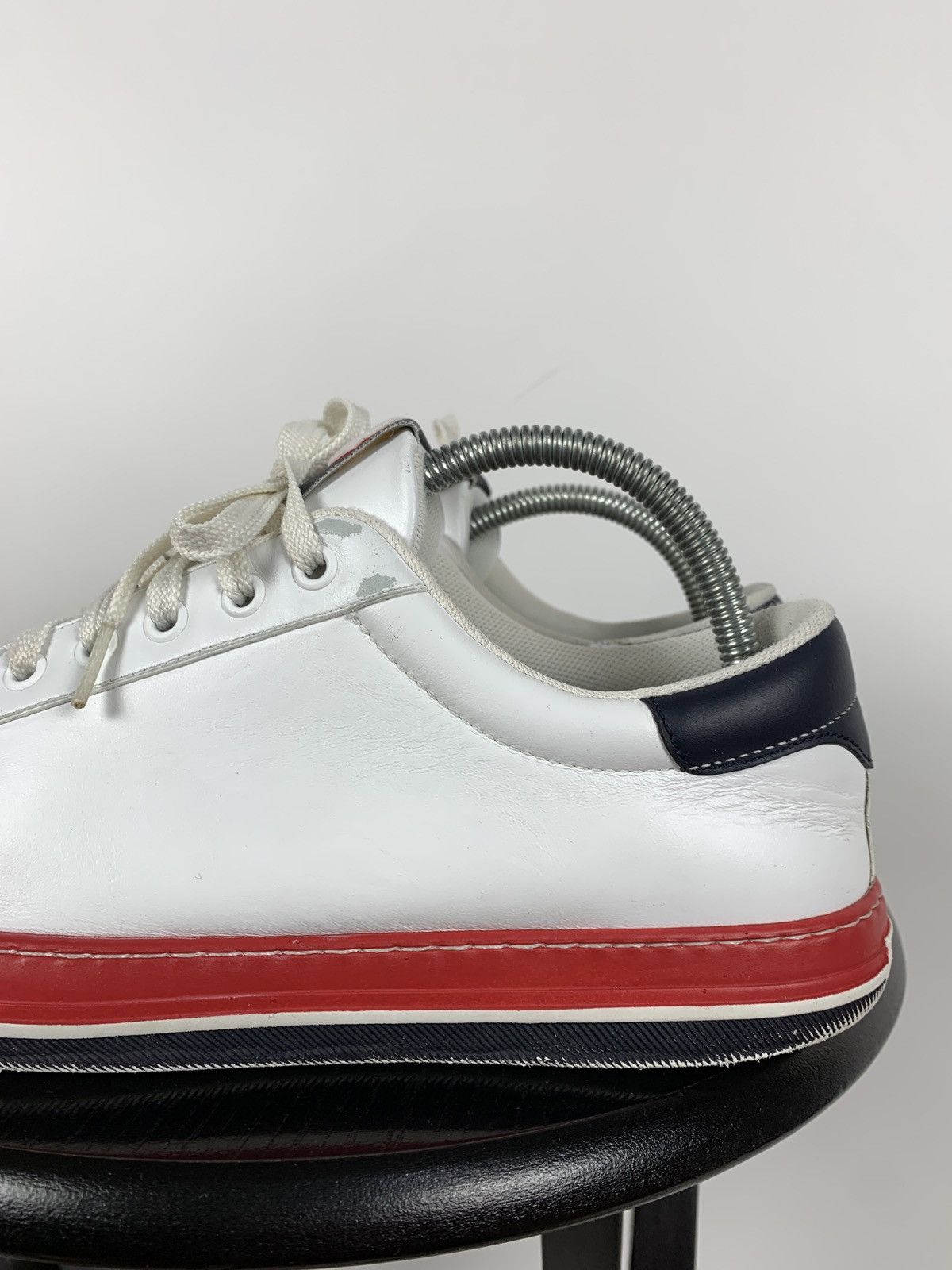 Moncler Moncler White Leather Sneakers Size US 8 / EU 41 - 13 Thumbnail