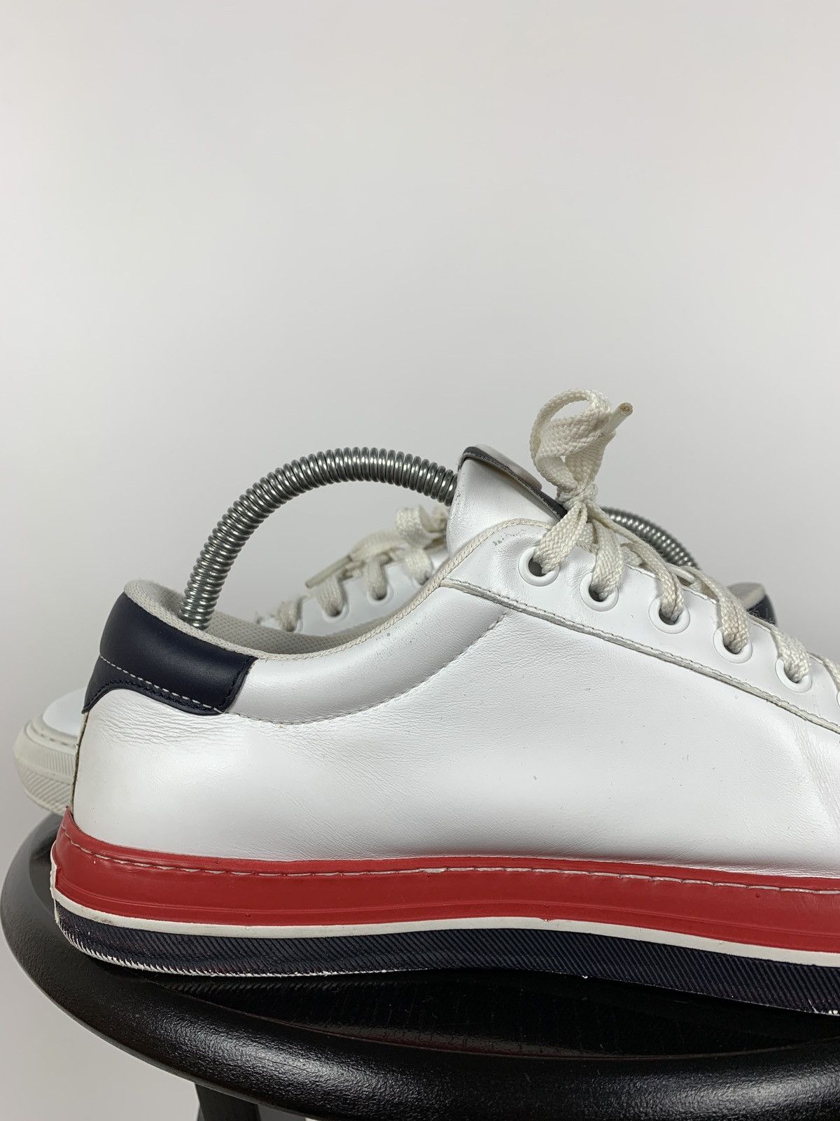 Moncler Moncler White Leather Sneakers Size US 8 / EU 41 - 16 Thumbnail