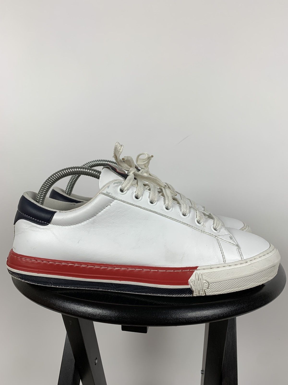 Moncler Moncler White Leather Sneakers Size US 8 / EU 41 - 3 Thumbnail