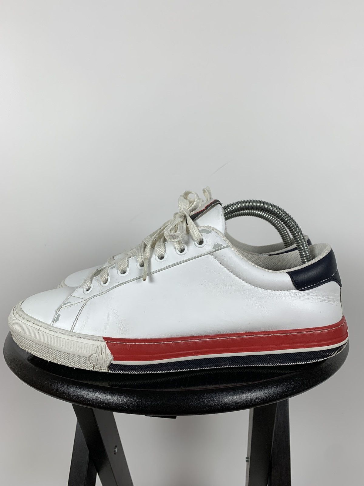 Moncler White Leather Sneakers