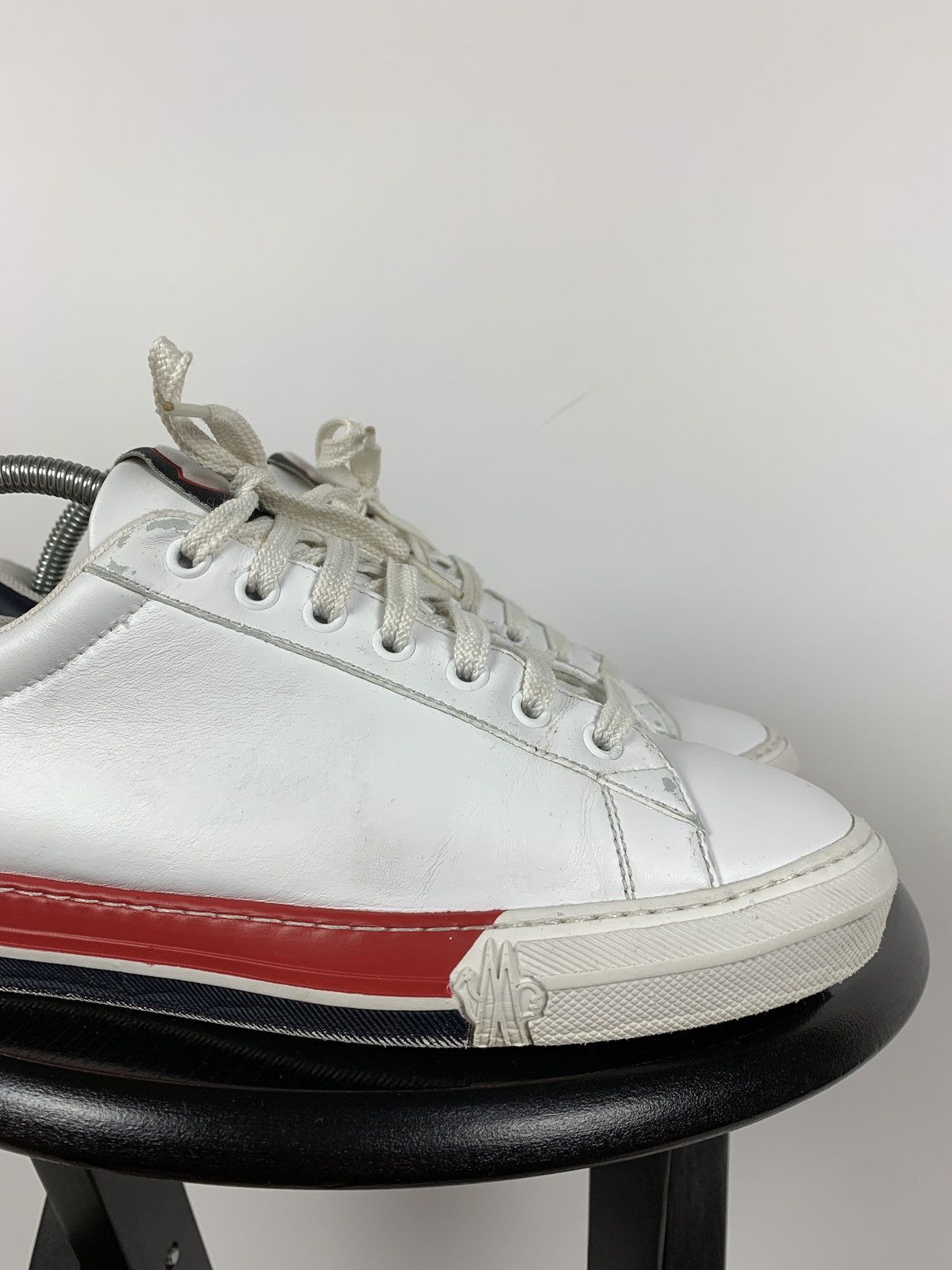 Moncler Moncler White Leather Sneakers Size US 8 / EU 41 - 15 Thumbnail