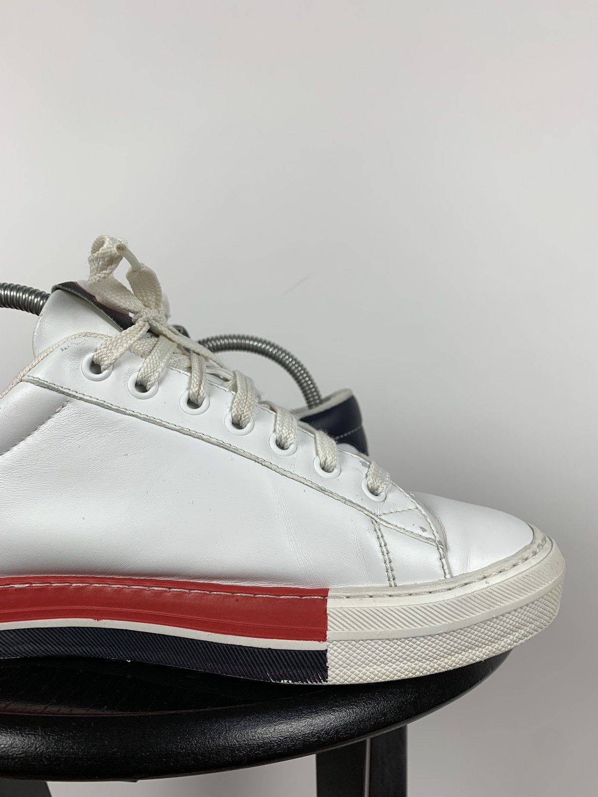 Moncler Moncler White Leather Sneakers Size US 8 / EU 41 - 17 Thumbnail