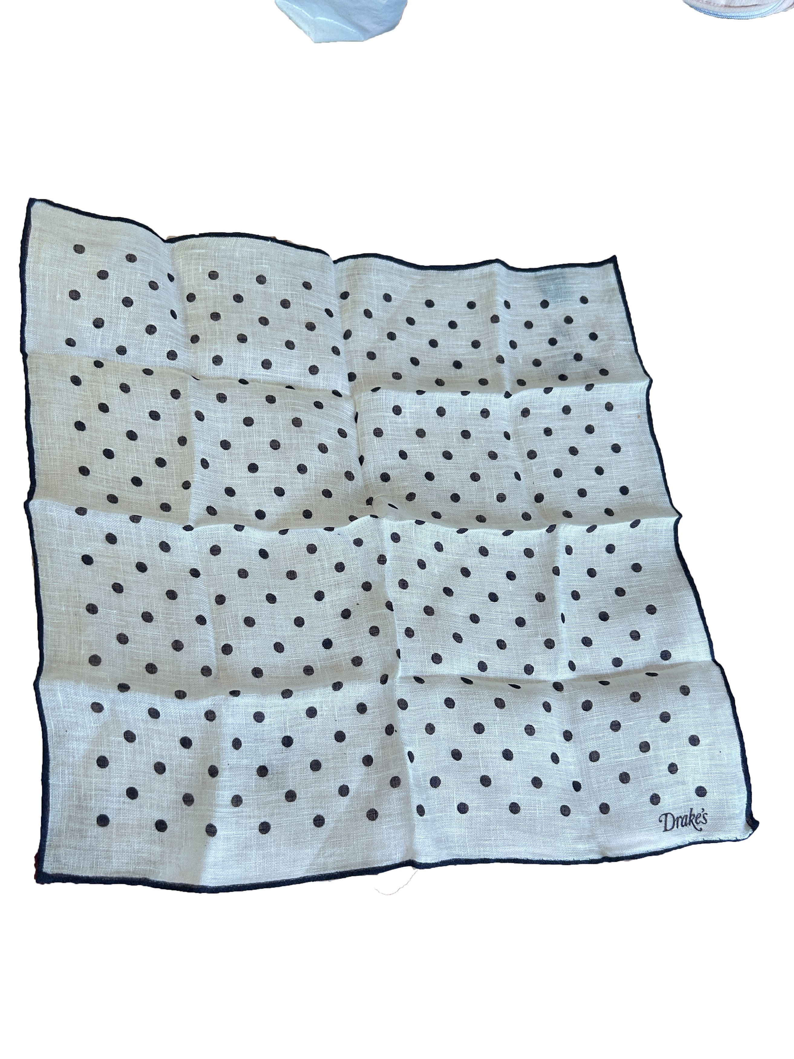 Drake's drake's pocket square polka dot white Linen Size ONE SIZE - 1 Thumbnail