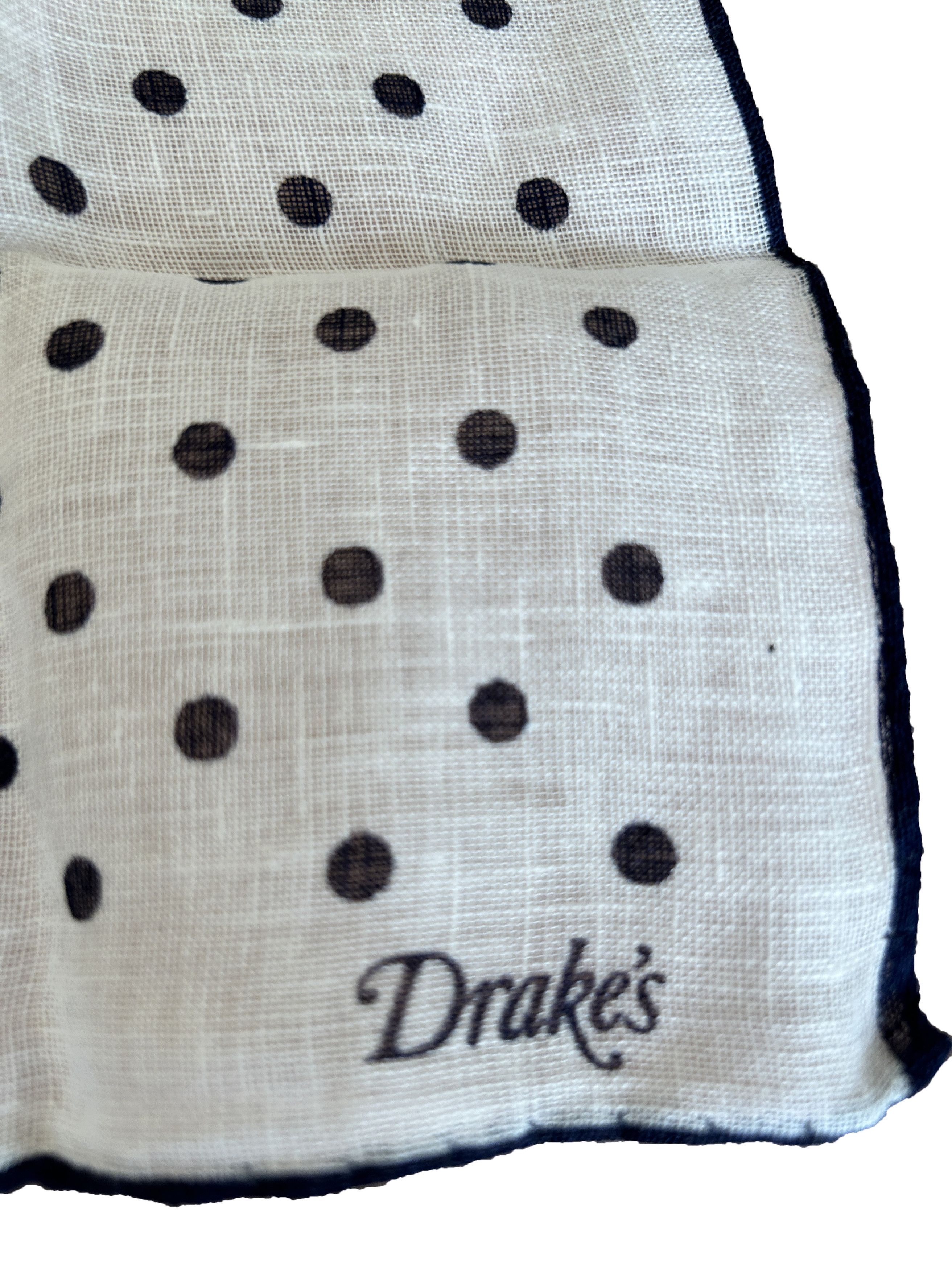 Drake's drake's pocket square polka dot white Linen Size ONE SIZE - 3 Thumbnail