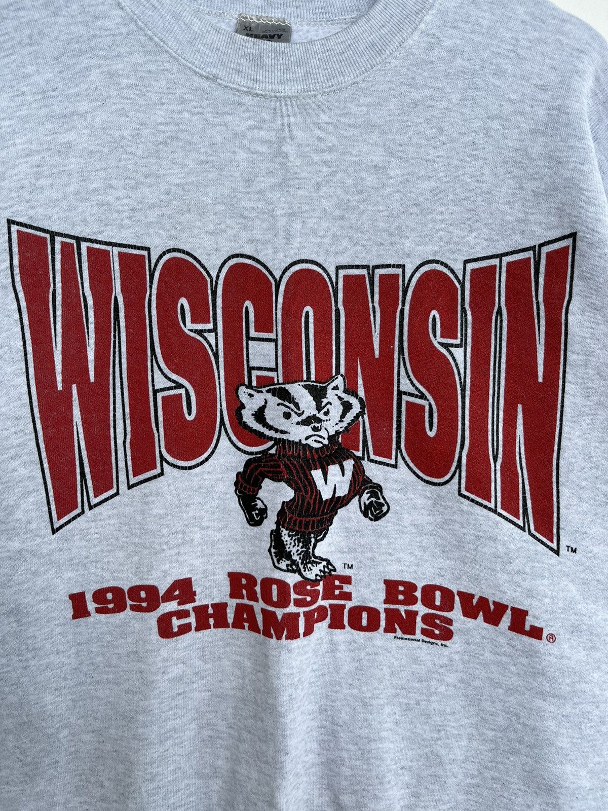 Fruit Of The Loom × NFL 1994 Wisconsin University Rose Bowl Champion Sweatshirt Size US XL / EU 56 / 4 - 3 Thumbnail
