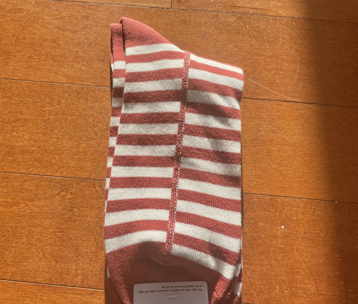JW Anderson × Uniqlo Red White Striped Block Socks Dress Crew U Line Split Logo Size ONE SIZE - 7 Thumbnail