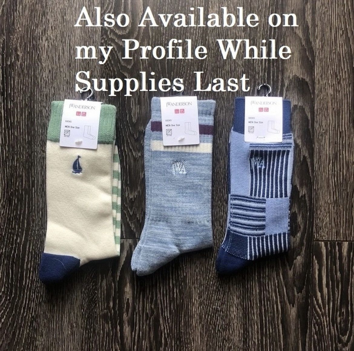 JW Anderson × Uniqlo Red White Striped Block Socks Dress Crew U Line Split Logo Size ONE SIZE - 10 Thumbnail