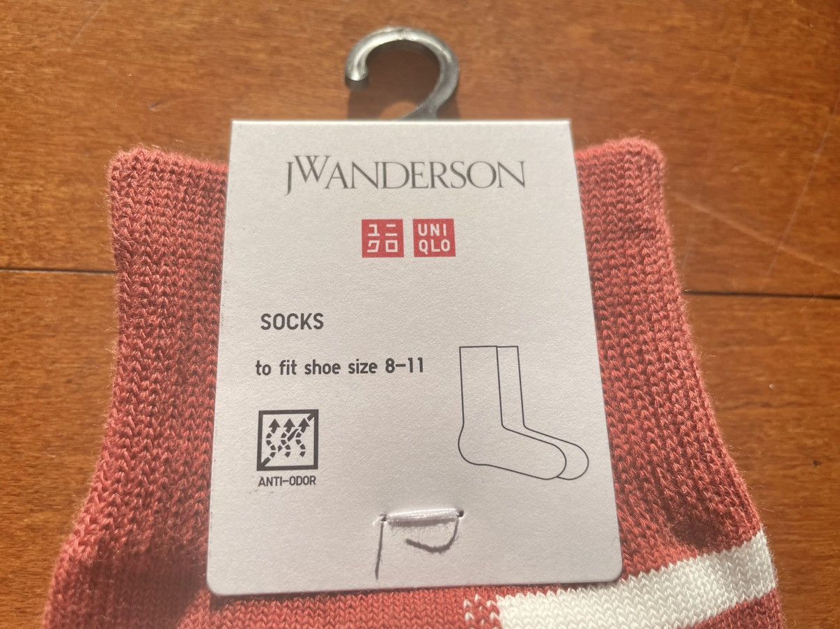 JW Anderson × Uniqlo Red White Striped Block Socks Dress Crew U Line Split Logo Size ONE SIZE - 13 Thumbnail