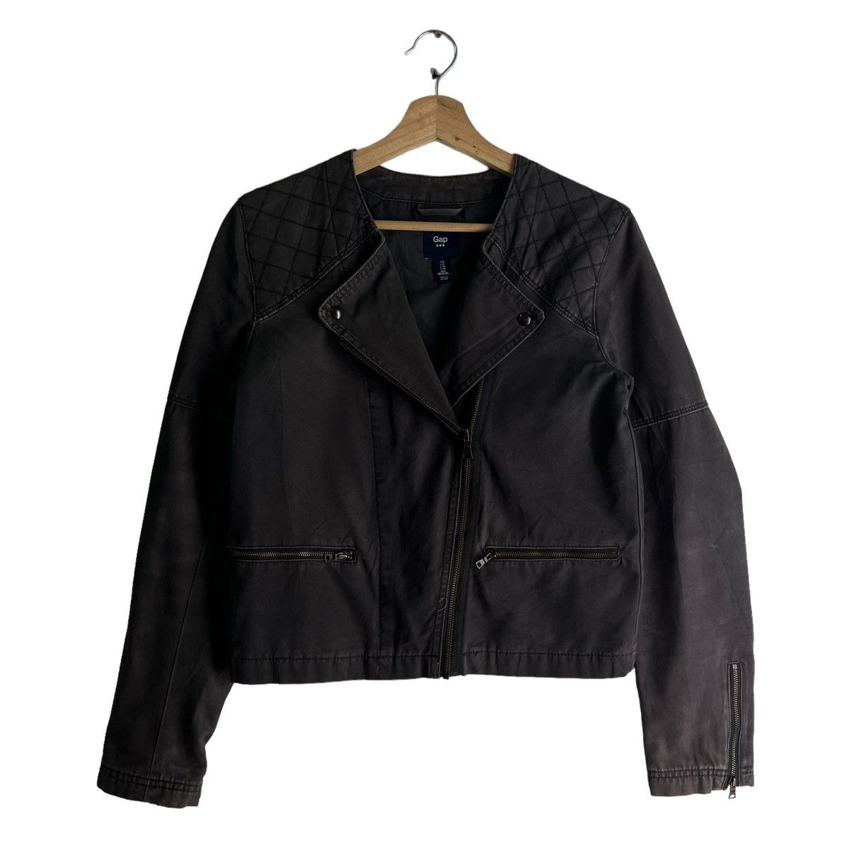 Japanese Brand VINTAGE CROPPED ASYMMETRIC ZIPPER CHORE JACKET GAP JAPAN Size US S / EU 44-46 / 1 - 3 Thumbnail