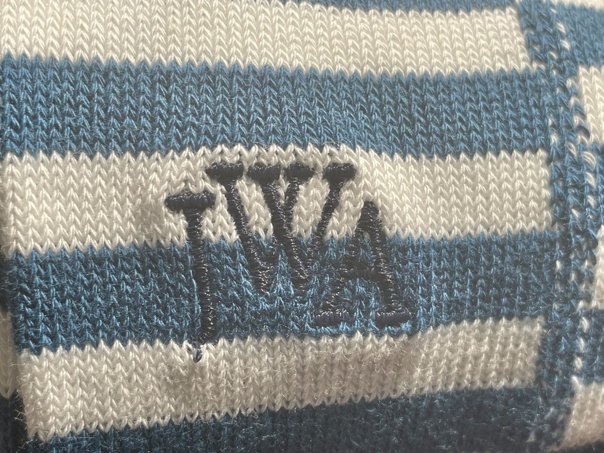 JW Anderson × Uniqlo Blue White Striped Block Socks Dress Crew U Line Split Logo Size ONE SIZE - 7 Thumbnail