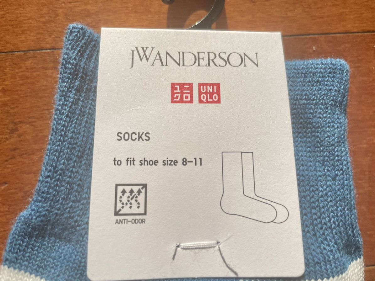 JW Anderson × Uniqlo Blue White Striped Block Socks Dress Crew U Line Split Logo Size ONE SIZE - 13 Thumbnail