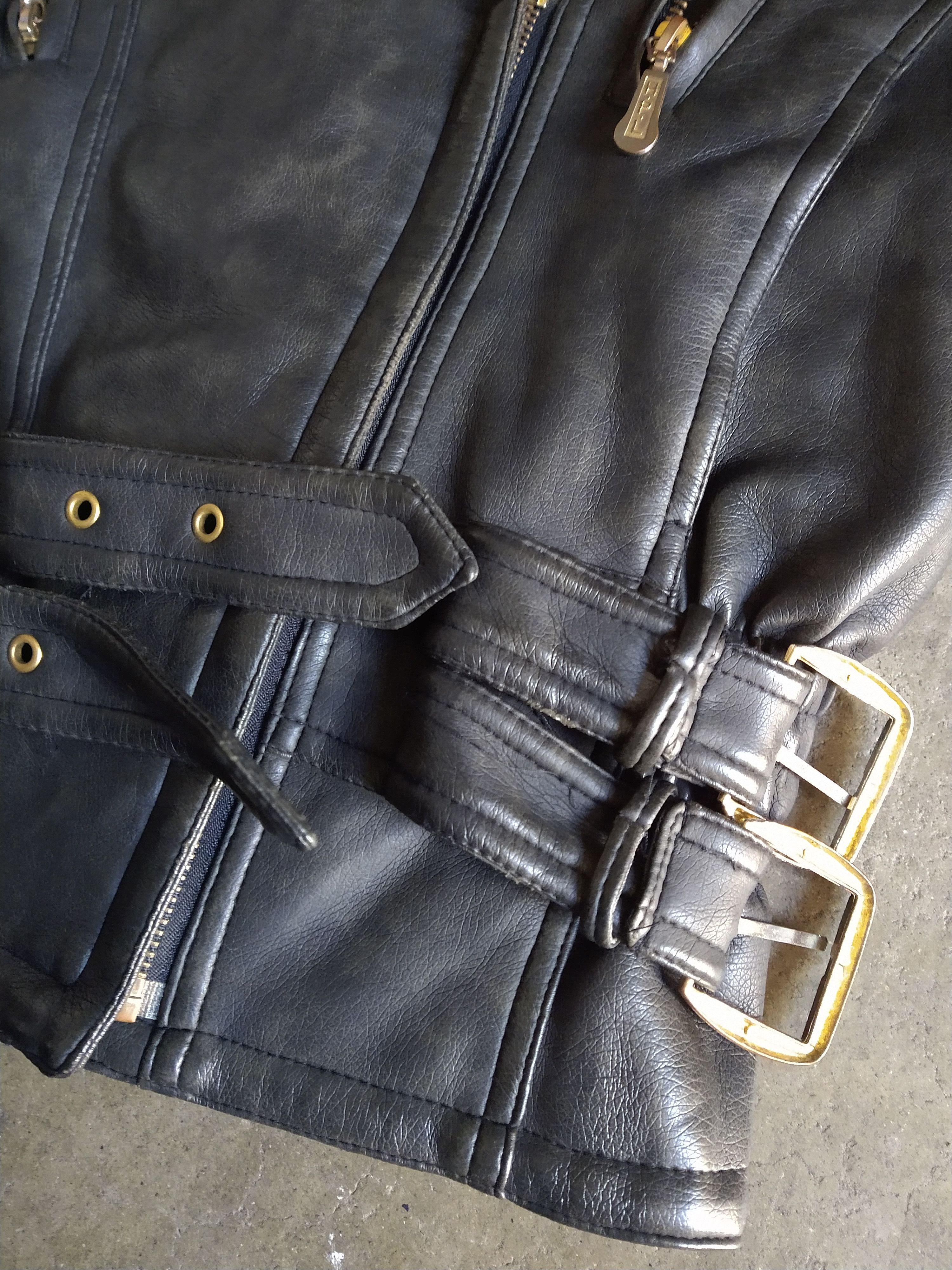 Other Women's Vintage Faux Leather Jacket Small Black Biker Moto Size S / US 4 / IT 40 - 14 Thumbnail