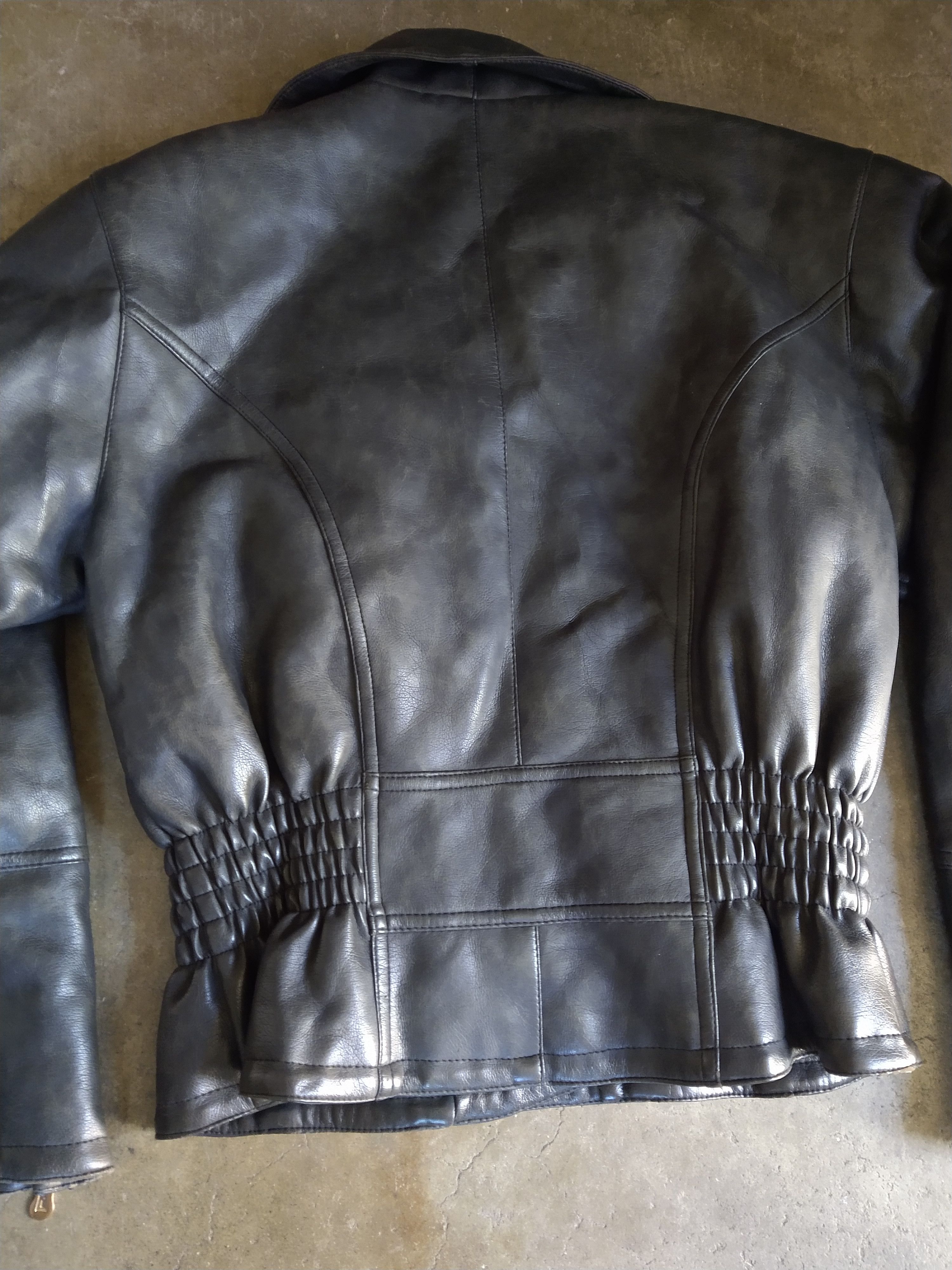 Other Women's Vintage Faux Leather Jacket Small Black Biker Moto Size S / US 4 / IT 40 - 16 Thumbnail