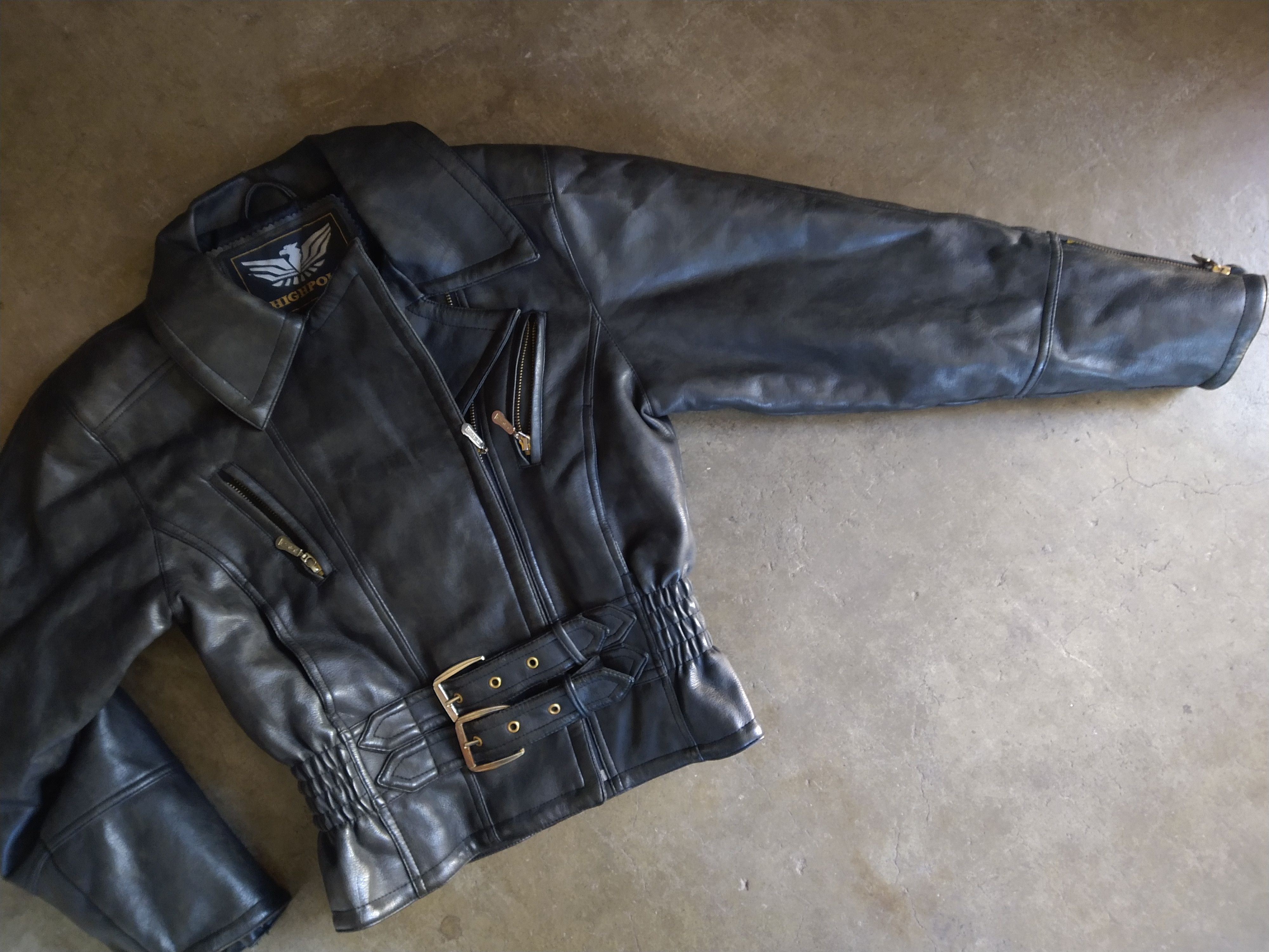 Other Women's Vintage Faux Leather Jacket Small Black Biker Moto Size S / US 4 / IT 40 - 2 Thumbnail