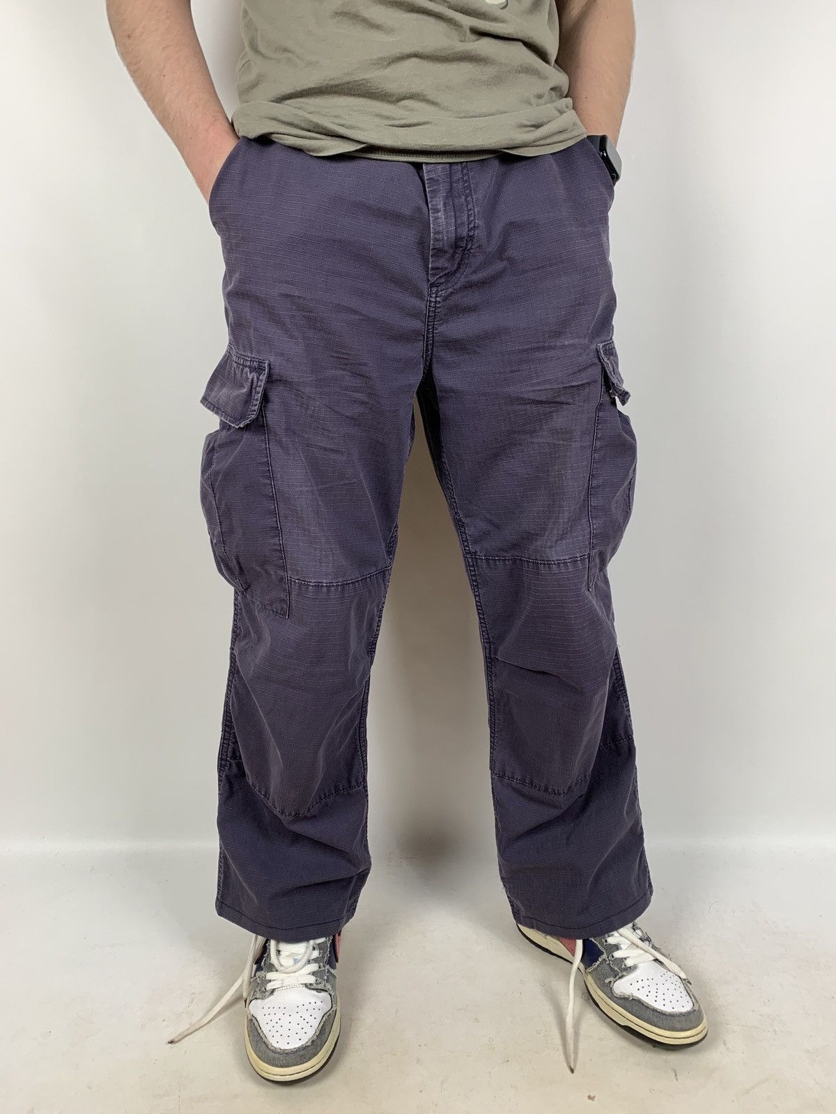 Carhartt Vintage Carhartt Distressed Grey Cargo Pants Travis Style Size US 31 - 3 Thumbnail