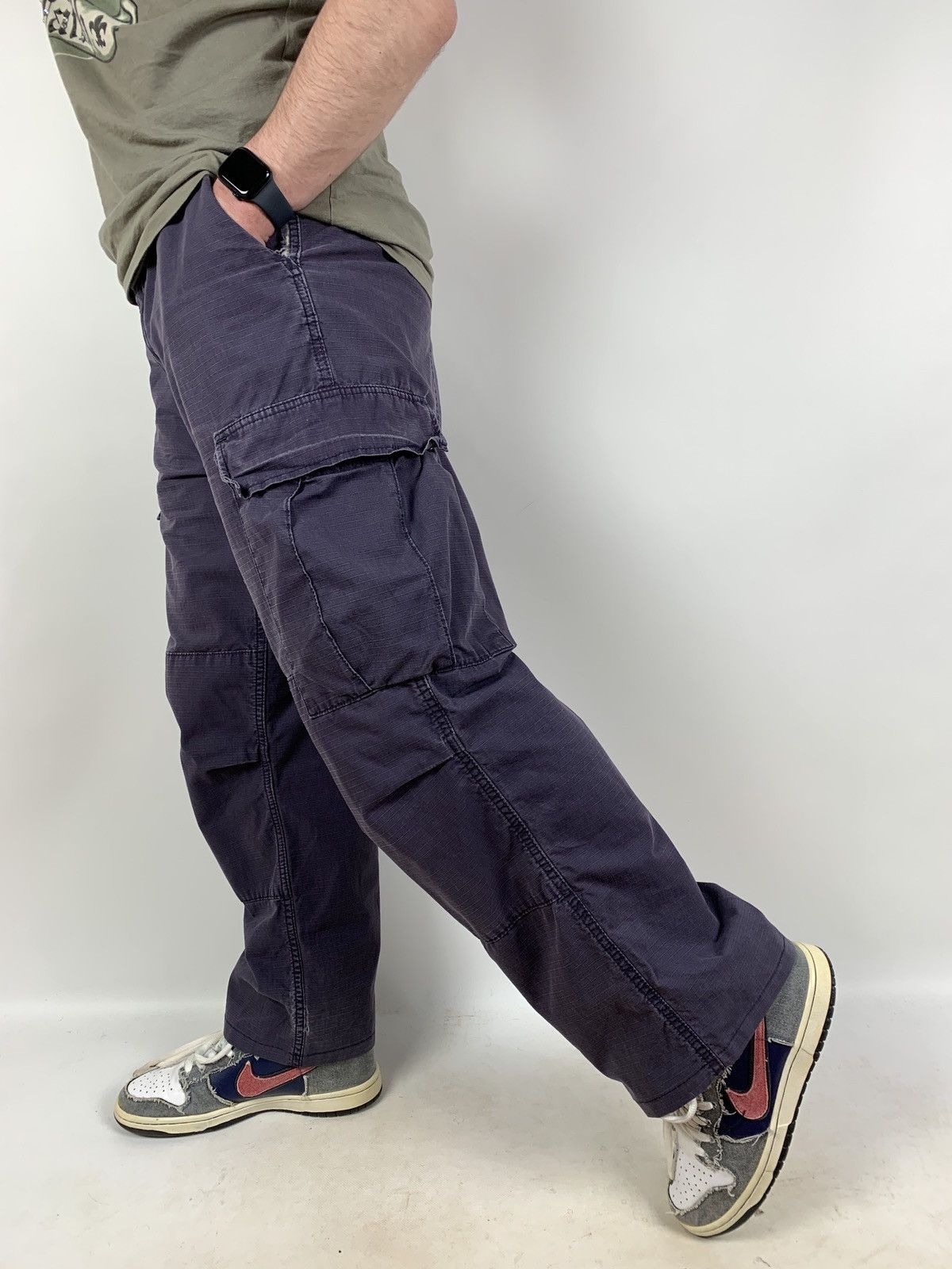 Carhartt Vintage Carhartt Distressed Grey Cargo Pants Travis Style Size US 31 - 4 Thumbnail