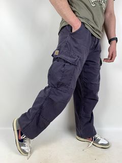 Vintage Carhartt Cargo Pants Military Army Y2K Streetwear Man Grey