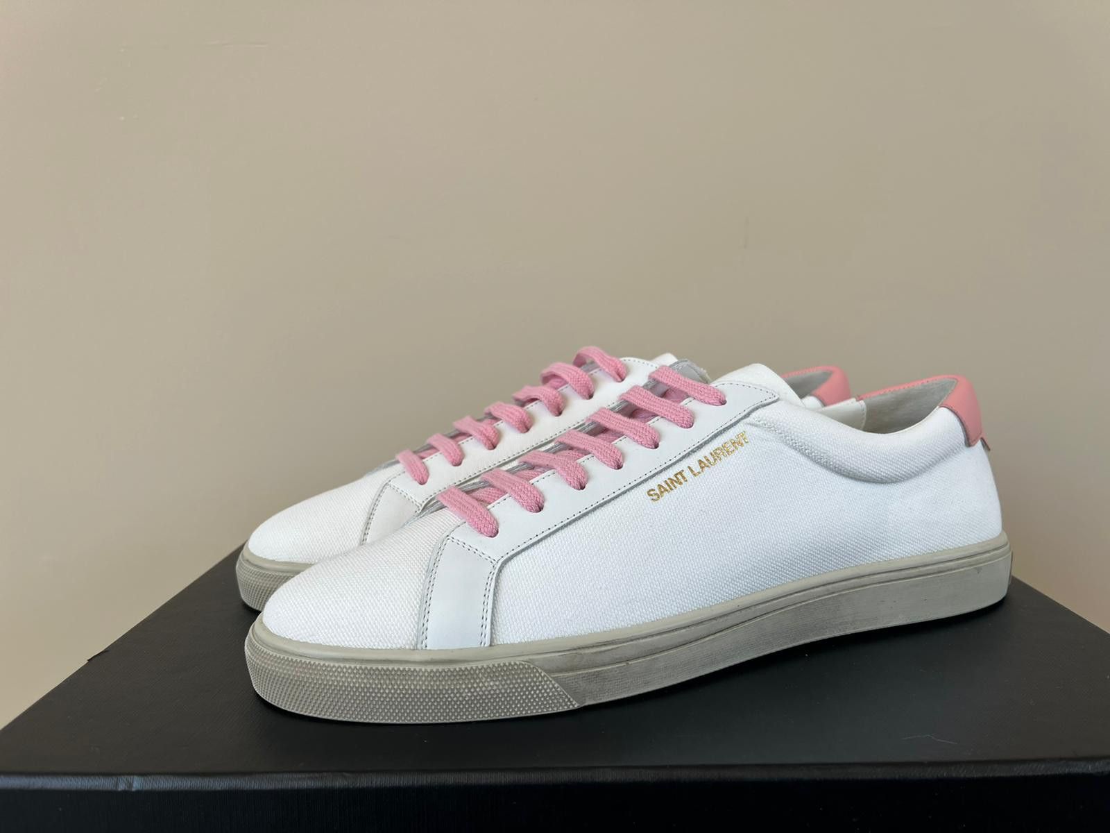 Saint Laurent Paris Andy Low Top Sneakers in White / Pink Size US 8 / EU 41 - 7 Thumbnail