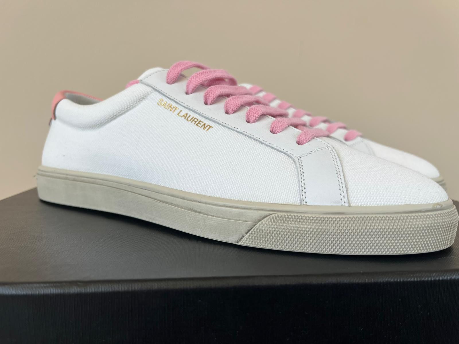 Saint Laurent Paris Andy Low Top Sneakers in White / Pink Size US 8 / EU 41 - 10 Thumbnail