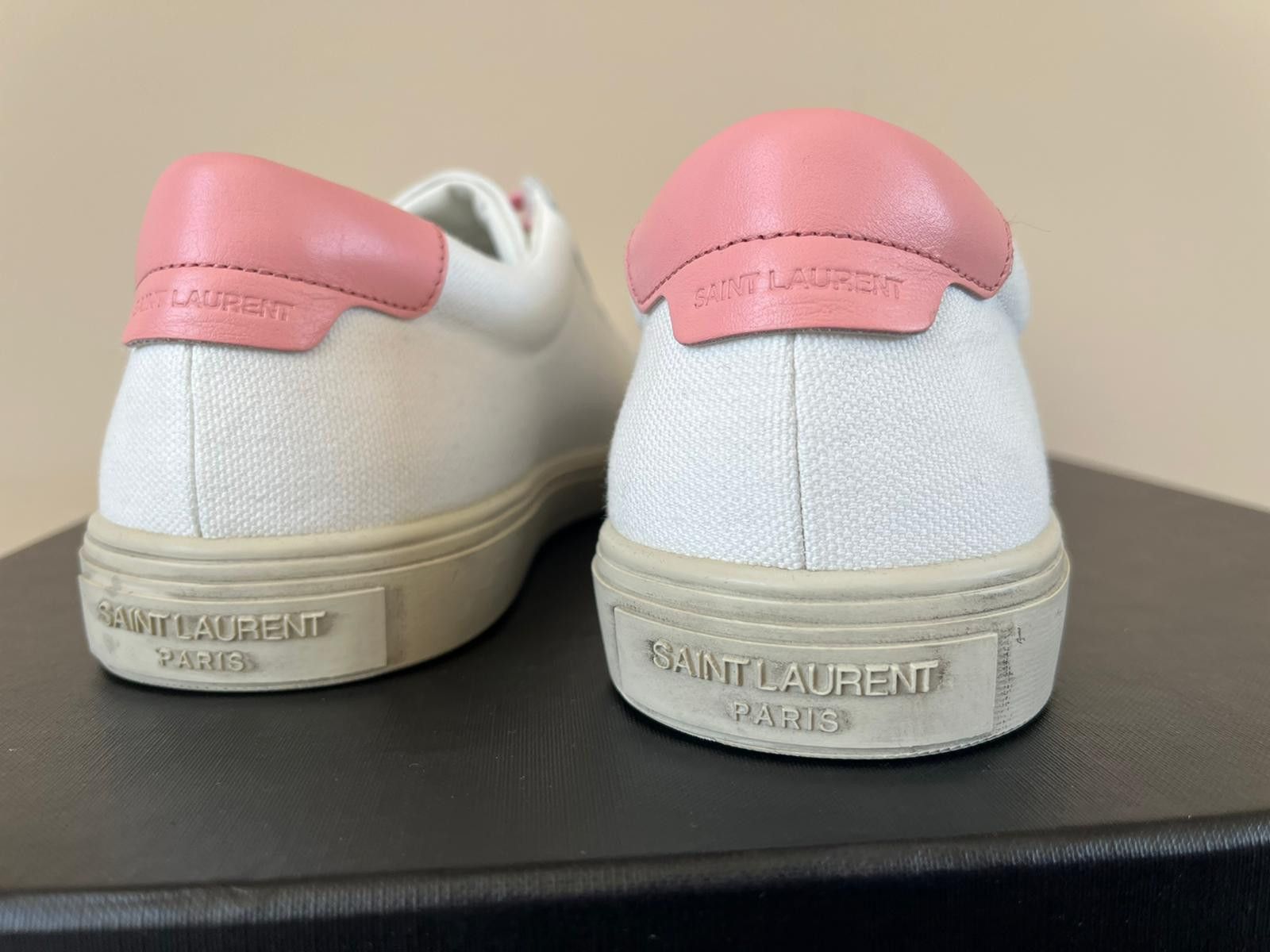 Saint Laurent Paris Andy Low Top Sneakers in White / Pink Size US 8 / EU 41 - 16 Thumbnail