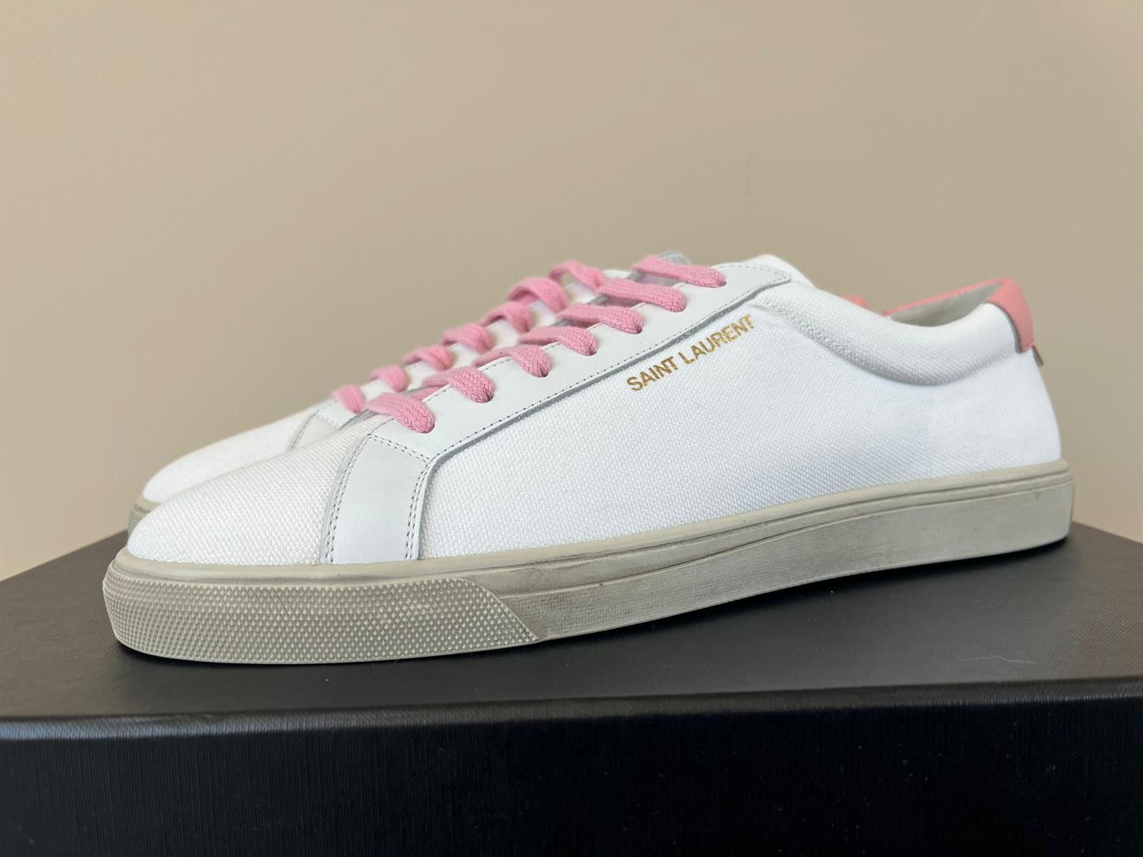 Saint Laurent Paris Andy Low Top Sneakers in White / Pink Size US 8 / EU 41 - 3 Thumbnail