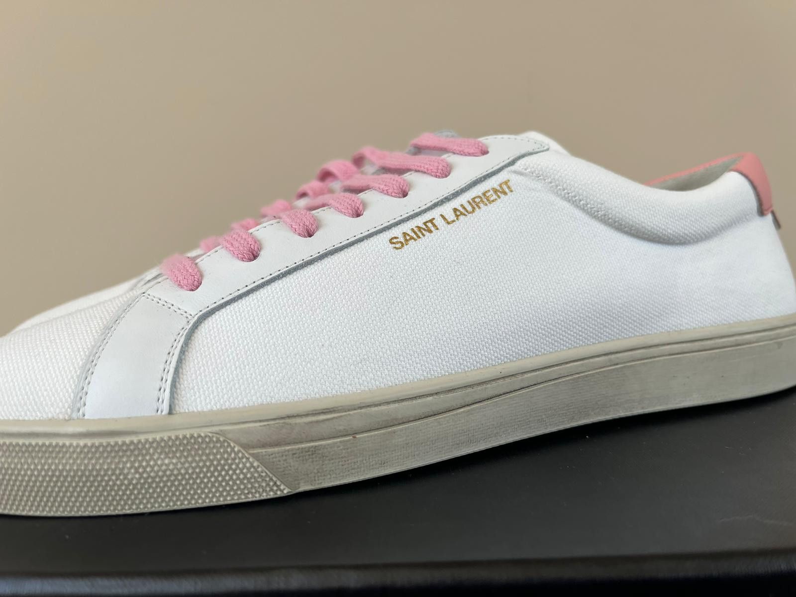 Saint Laurent Paris Andy Low Top Sneakers in White / Pink Size US 8 / EU 41 - 4 Thumbnail