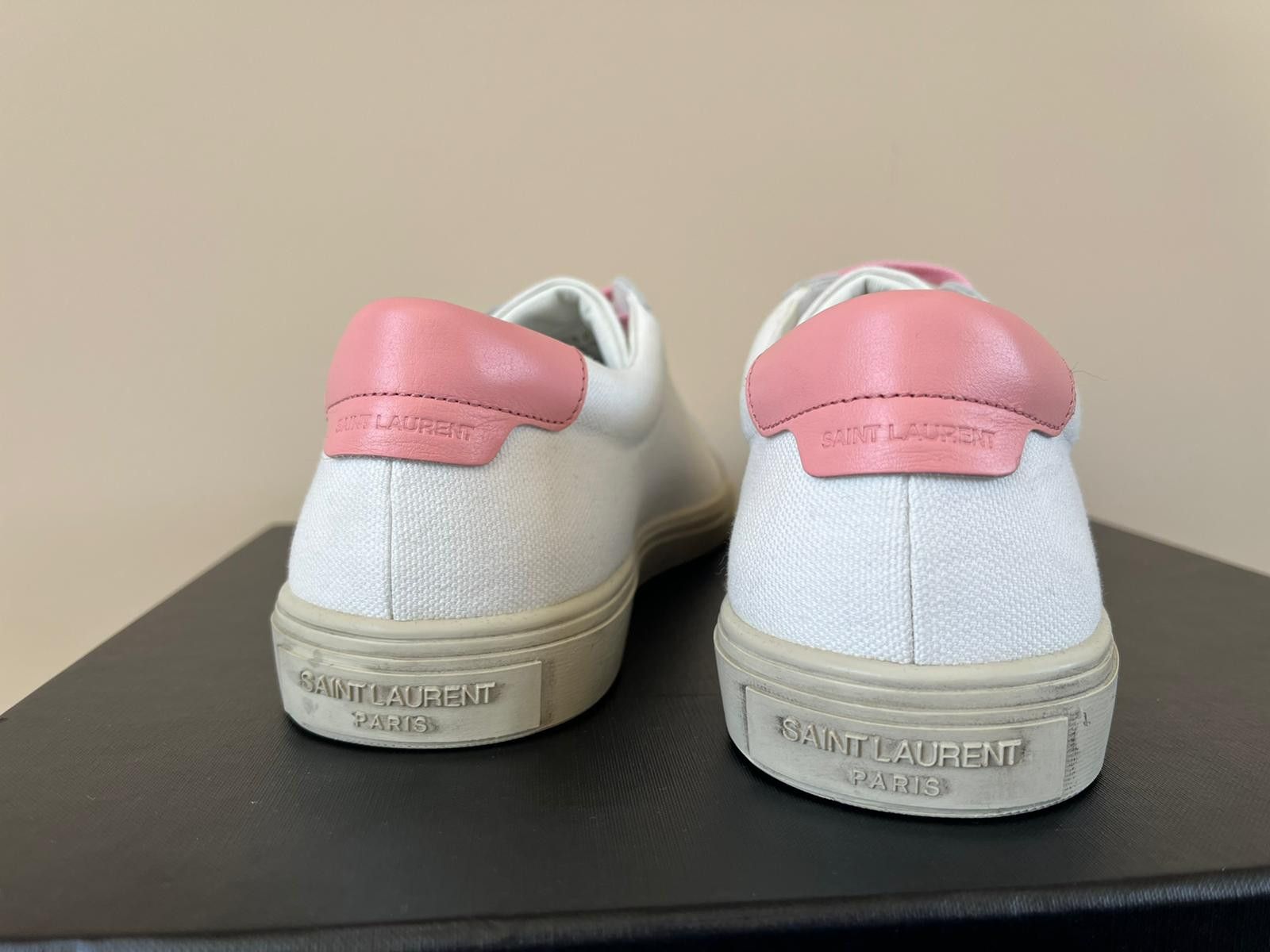Saint Laurent Paris Andy Low Top Sneakers in White / Pink Size US 8 / EU 41 - 14 Thumbnail