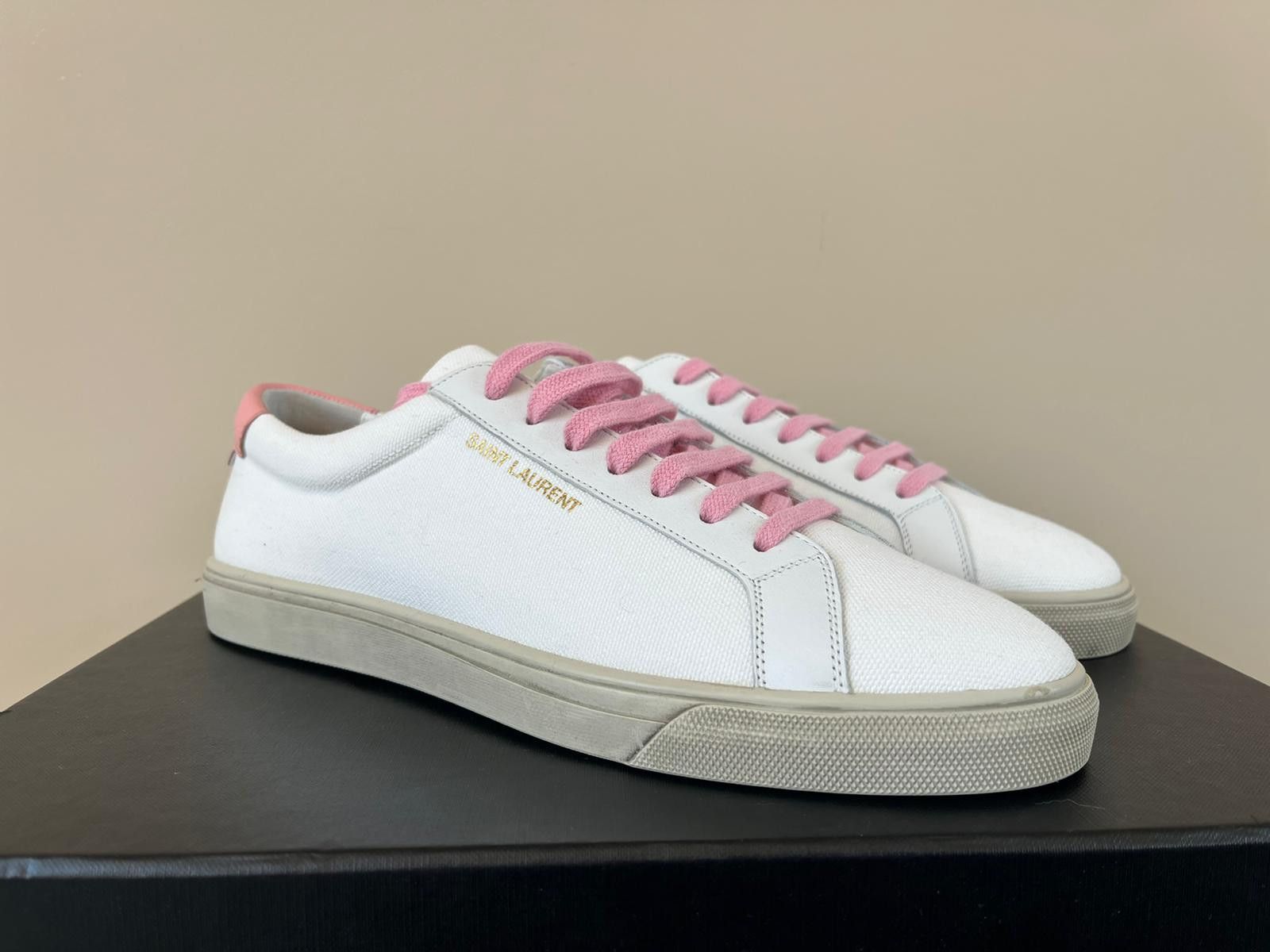 Saint Laurent Paris Andy Low Top Sneakers in White / Pink Size US 8 / EU 41 - 15 Thumbnail