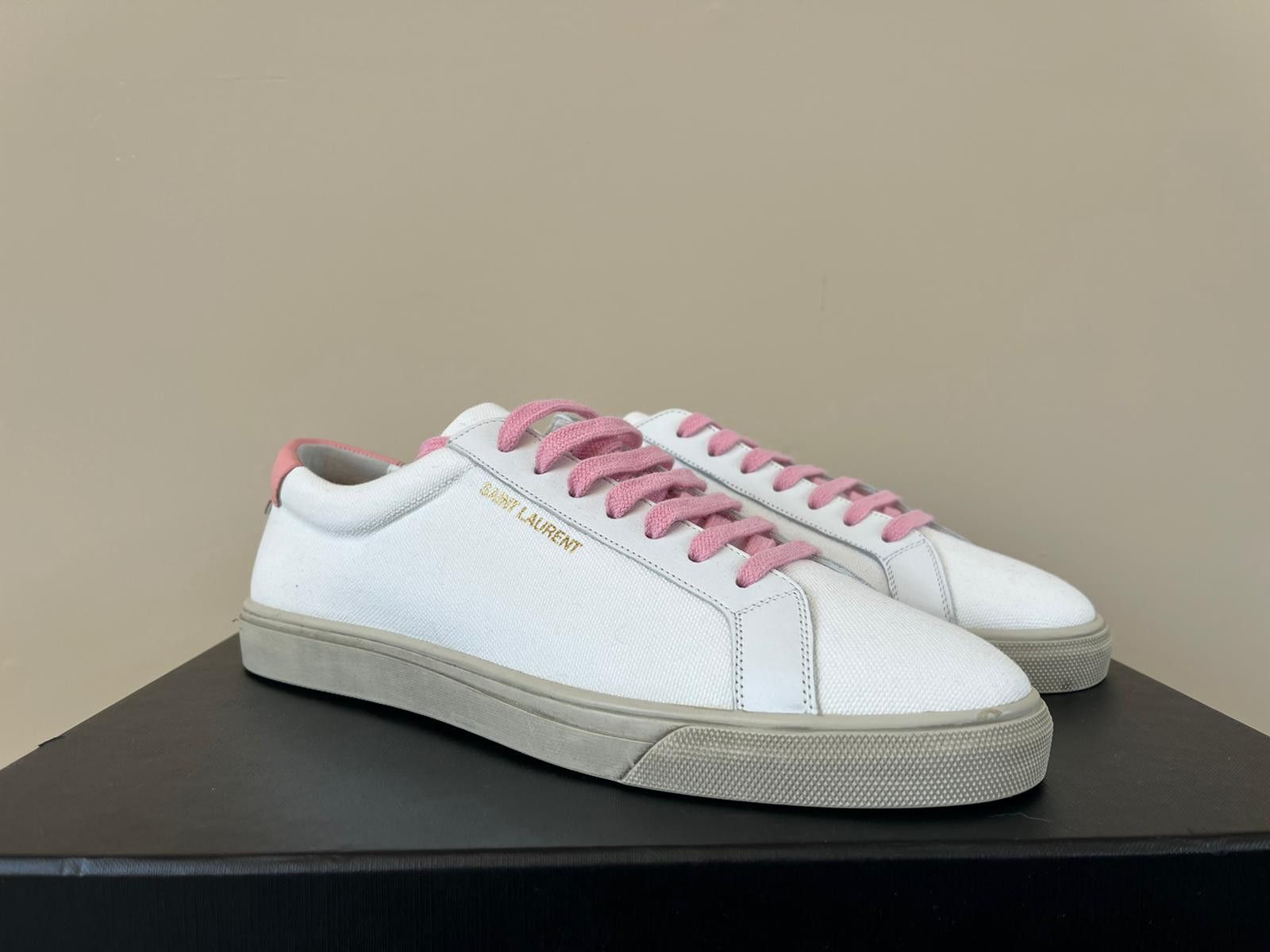 Saint Laurent Paris Andy Low Top Sneakers in White / Pink Size US 8 / EU 41 - 11 Thumbnail
