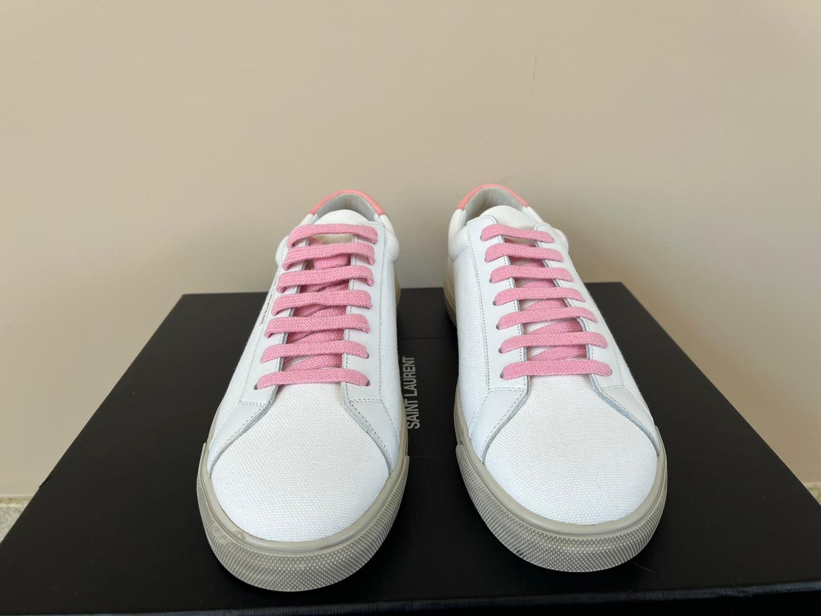 Saint Laurent Paris Andy Low Top Sneakers in White / Pink Size US 8 / EU 41 - 8 Thumbnail