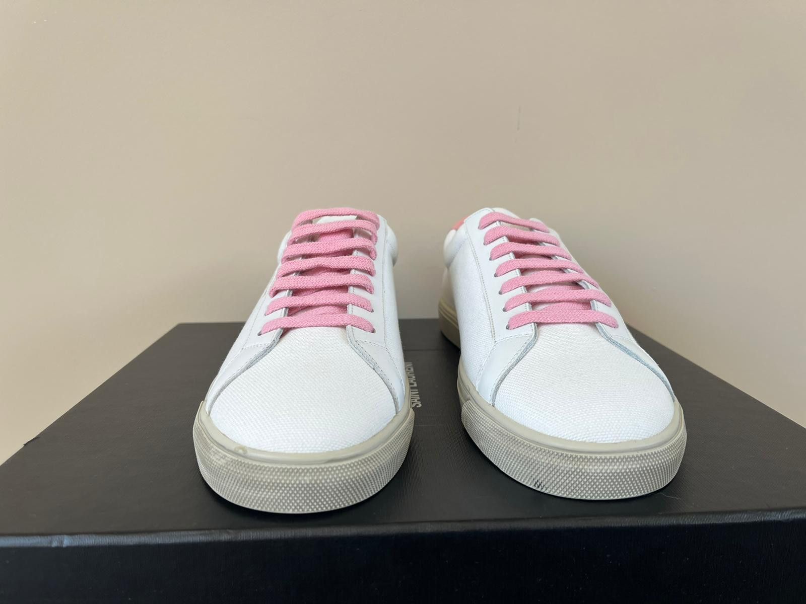 Saint Laurent Paris Andy Low Top Sneakers in White / Pink Size US 8 / EU 41 - 6 Thumbnail