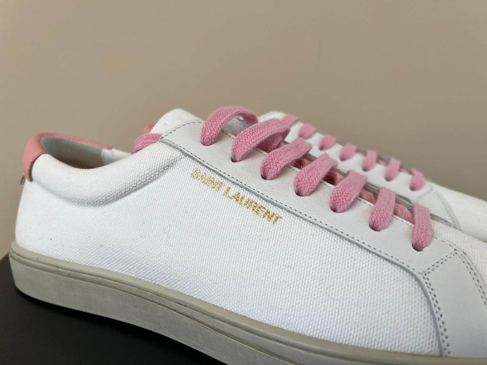 Saint Laurent Paris Andy Low Top Sneakers in White / Pink Size US 8 / EU 41 - 12 Thumbnail
