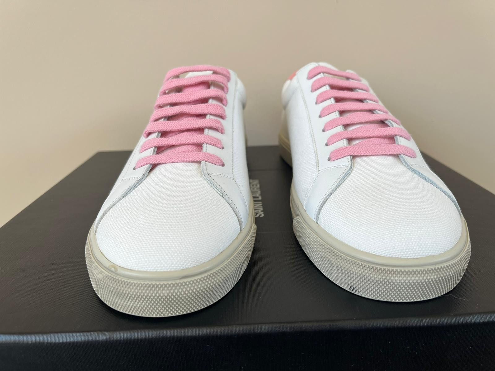 Saint Laurent Paris Andy Low Top Sneakers in White / Pink Size US 8 / EU 41 - 9 Thumbnail