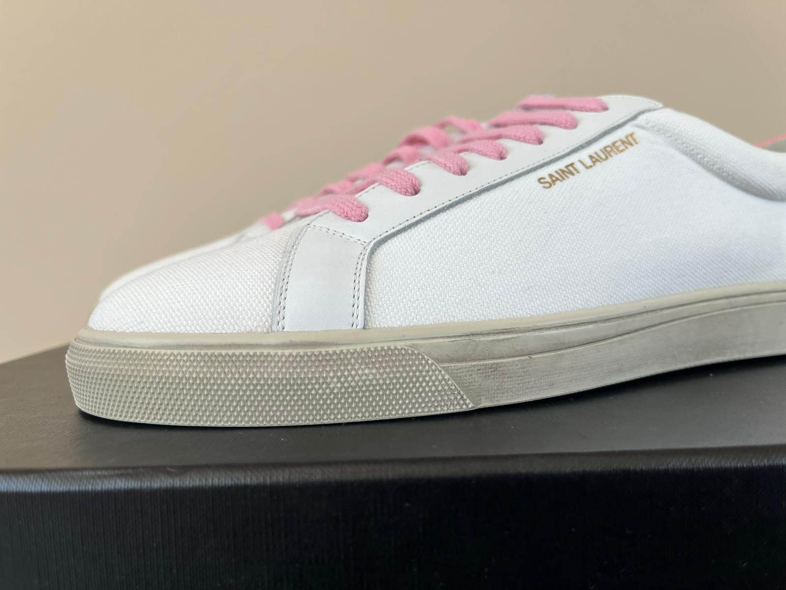 Saint Laurent Paris Andy Low Top Sneakers in White / Pink Size US 8 / EU 41 - 2 Thumbnail